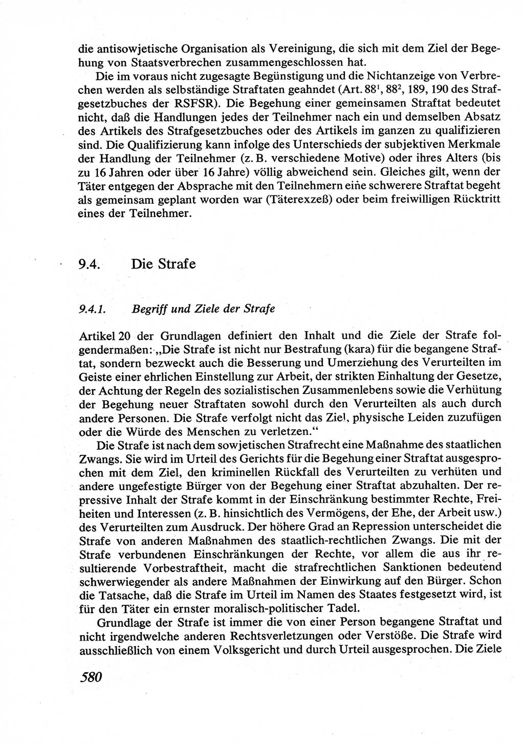 Strafrecht [Deutsche Demokratische Republik (DDR)], Allgemeiner Teil, Lehrbuch 1976, Seite 580 (Strafr. DDR AT Lb. 1976, S. 580)