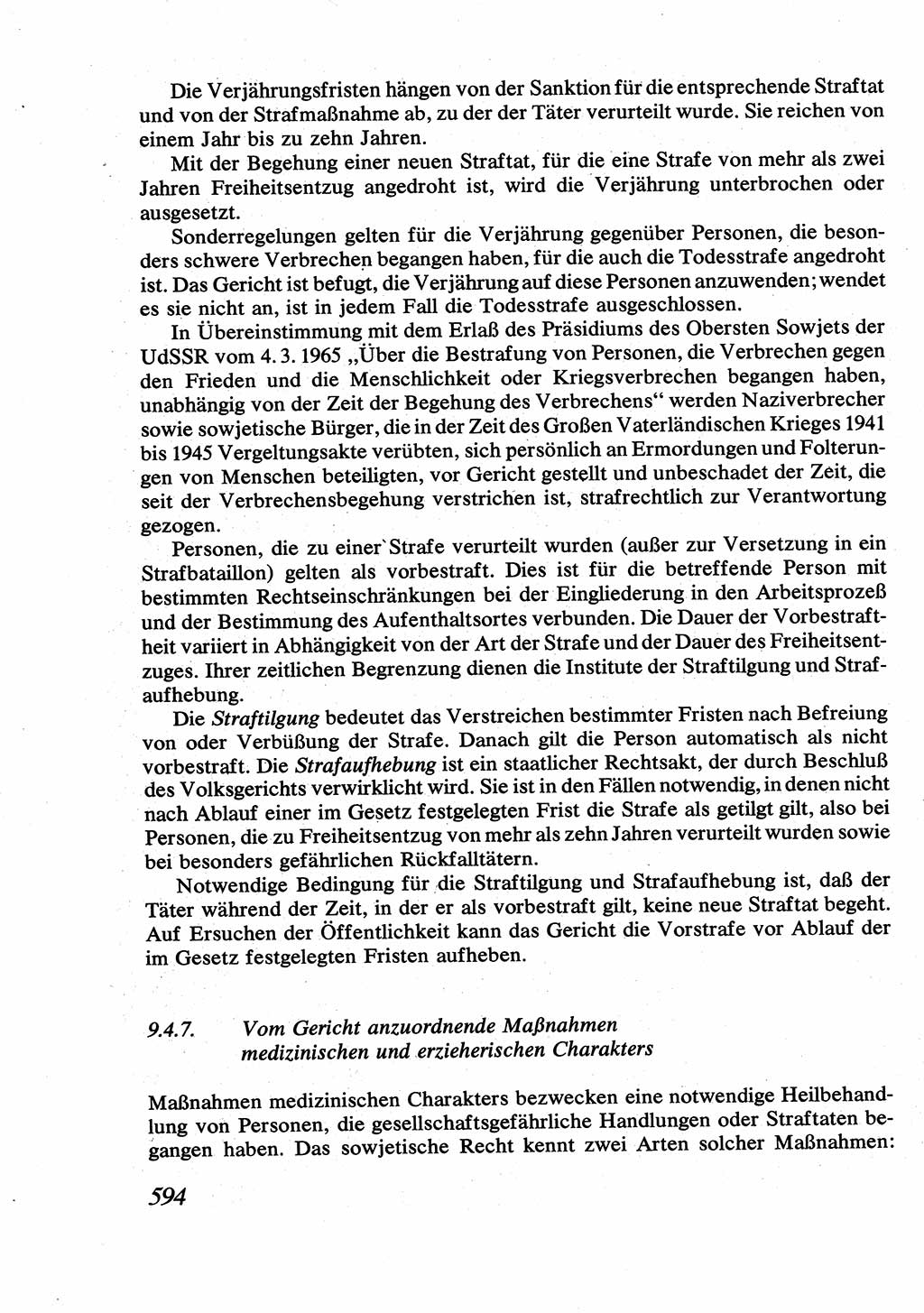 Strafrecht [Deutsche Demokratische Republik (DDR)], Allgemeiner Teil, Lehrbuch 1976, Seite 594 (Strafr. DDR AT Lb. 1976, S. 594)