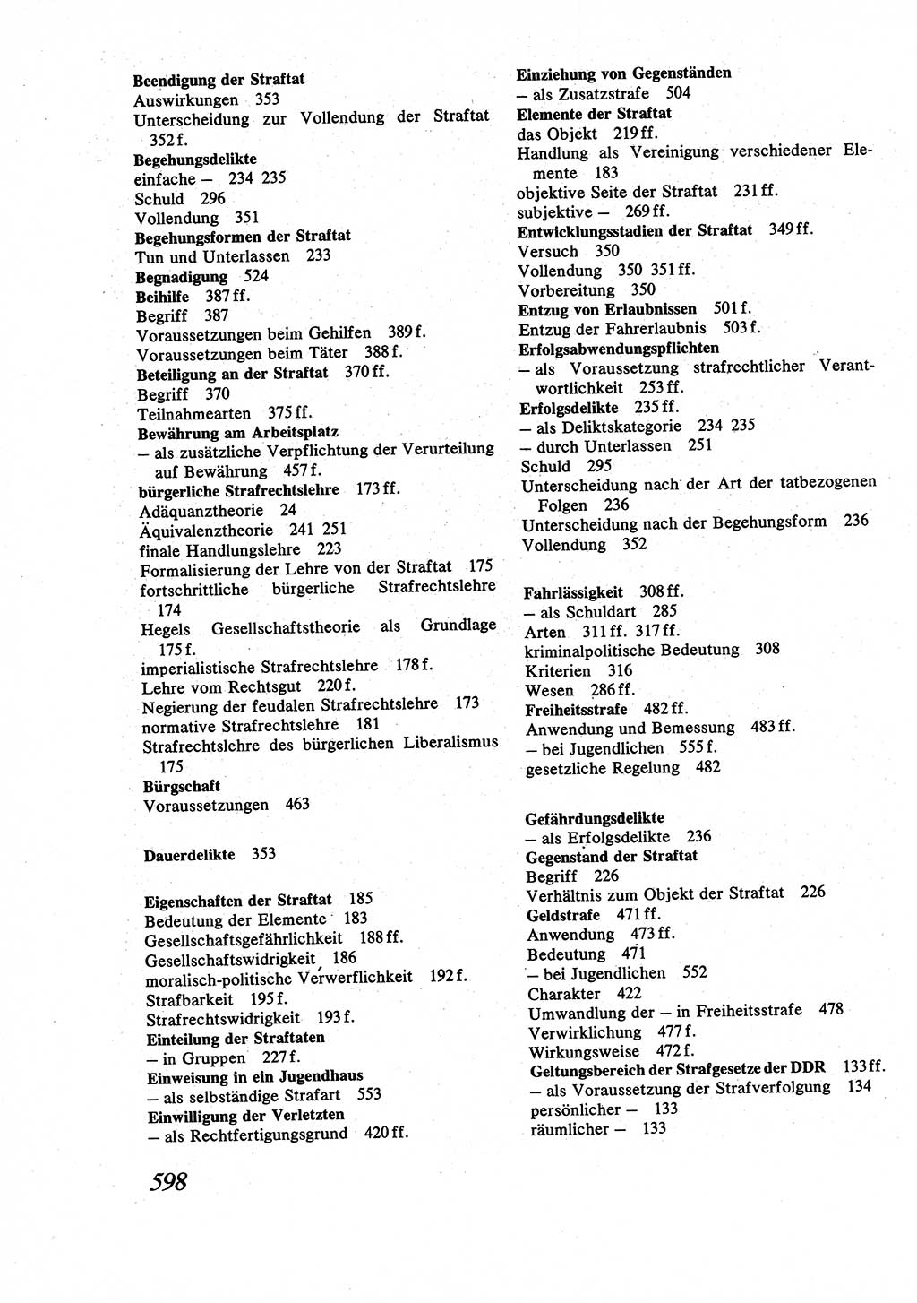 Strafrecht [Deutsche Demokratische Republik (DDR)], Allgemeiner Teil, Lehrbuch 1976, Seite 598 (Strafr. DDR AT Lb. 1976, S. 598)