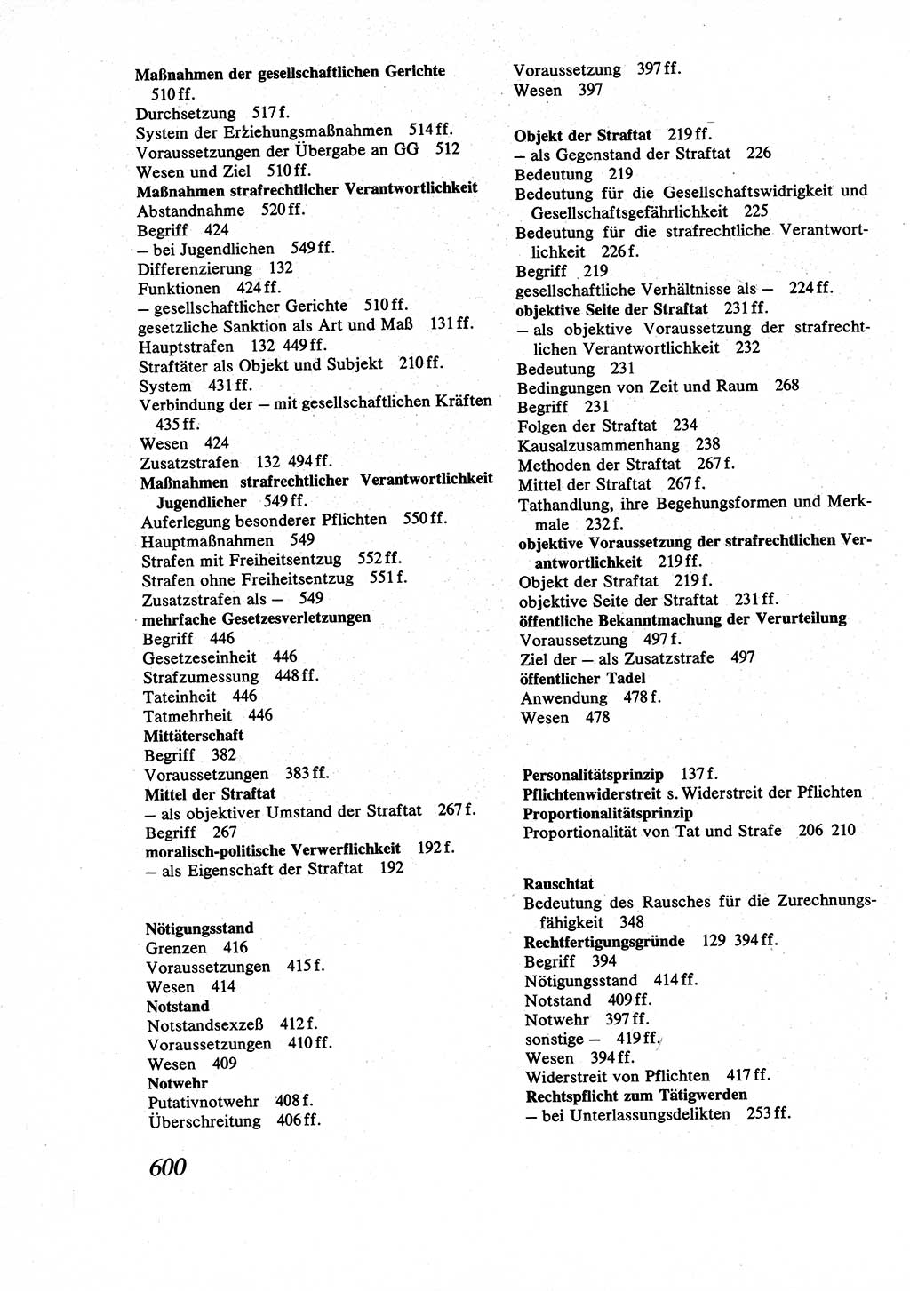 Strafrecht [Deutsche Demokratische Republik (DDR)], Allgemeiner Teil, Lehrbuch 1976, Seite 600 (Strafr. DDR AT Lb. 1976, S. 600)