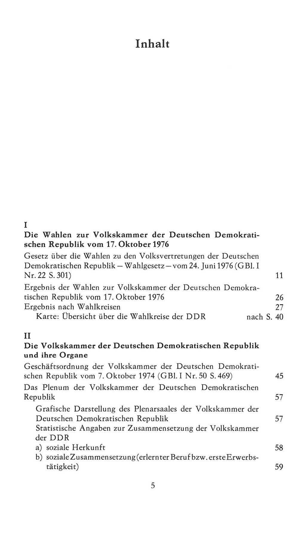 Volkskammer (VK) der Deutschen Demokratischen Republik (DDR), 7. Wahlperiode 1976-1981, Seite 5 (VK. DDR 7. WP. 1976-1981, S. 5)