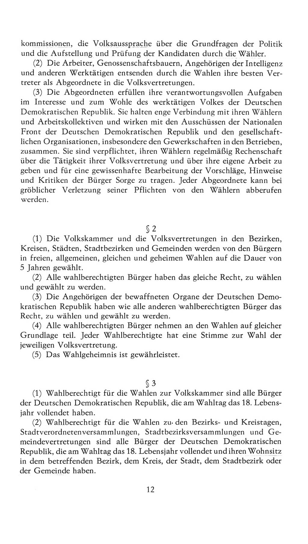 Volkskammer (VK) der Deutschen Demokratischen Republik (DDR), 7. Wahlperiode 1976-1981, Seite 12 (VK. DDR 7. WP. 1976-1981, S. 12)