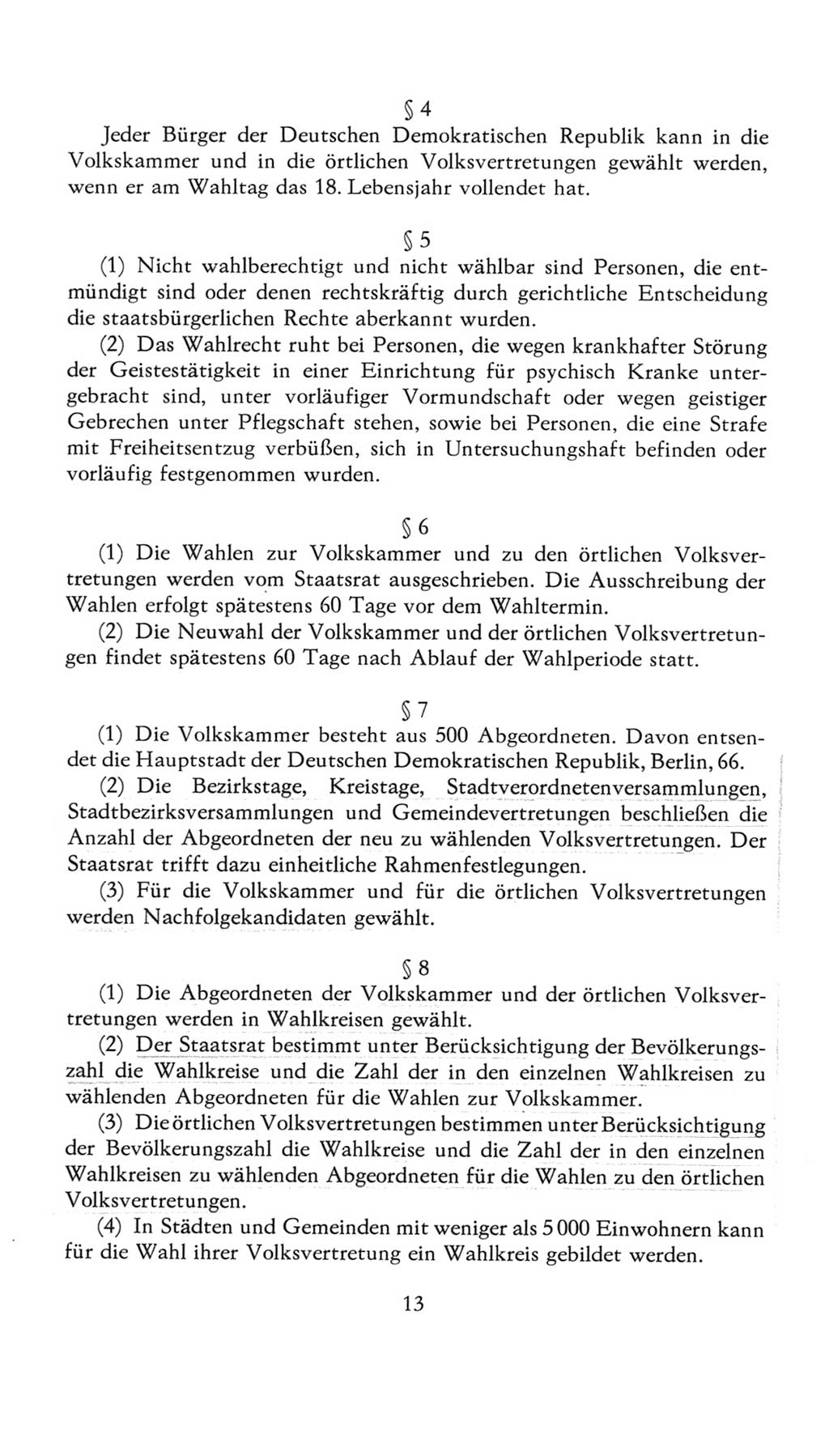 Volkskammer (VK) der Deutschen Demokratischen Republik (DDR), 7. Wahlperiode 1976-1981, Seite 13 (VK. DDR 7. WP. 1976-1981, S. 13)
