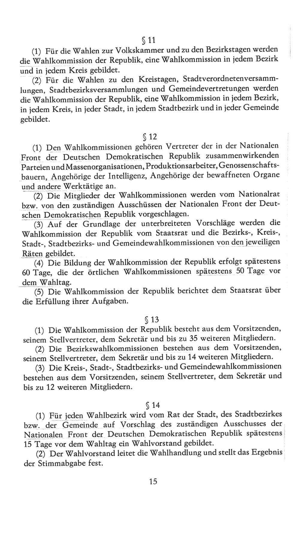 Volkskammer (VK) der Deutschen Demokratischen Republik (DDR), 7. Wahlperiode 1976-1981, Seite 15 (VK. DDR 7. WP. 1976-1981, S. 15)