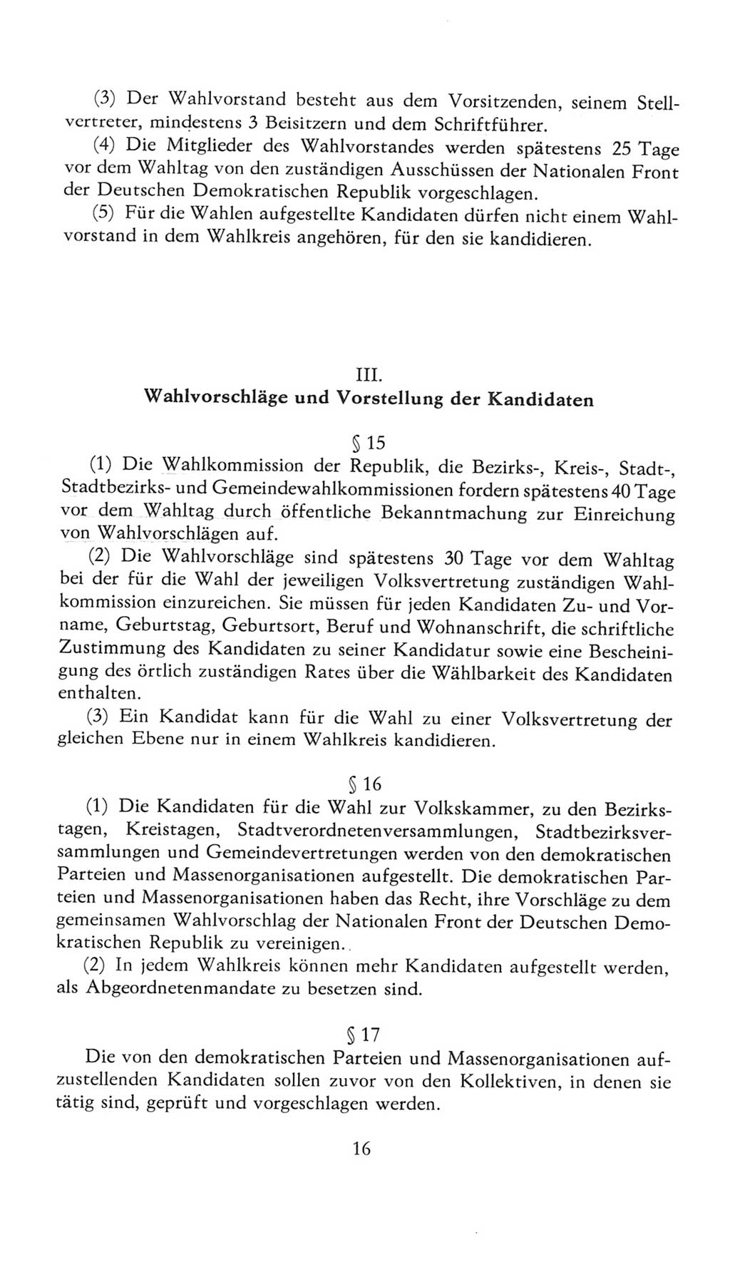 Volkskammer (VK) der Deutschen Demokratischen Republik (DDR), 7. Wahlperiode 1976-1981, Seite 16 (VK. DDR 7. WP. 1976-1981, S. 16)