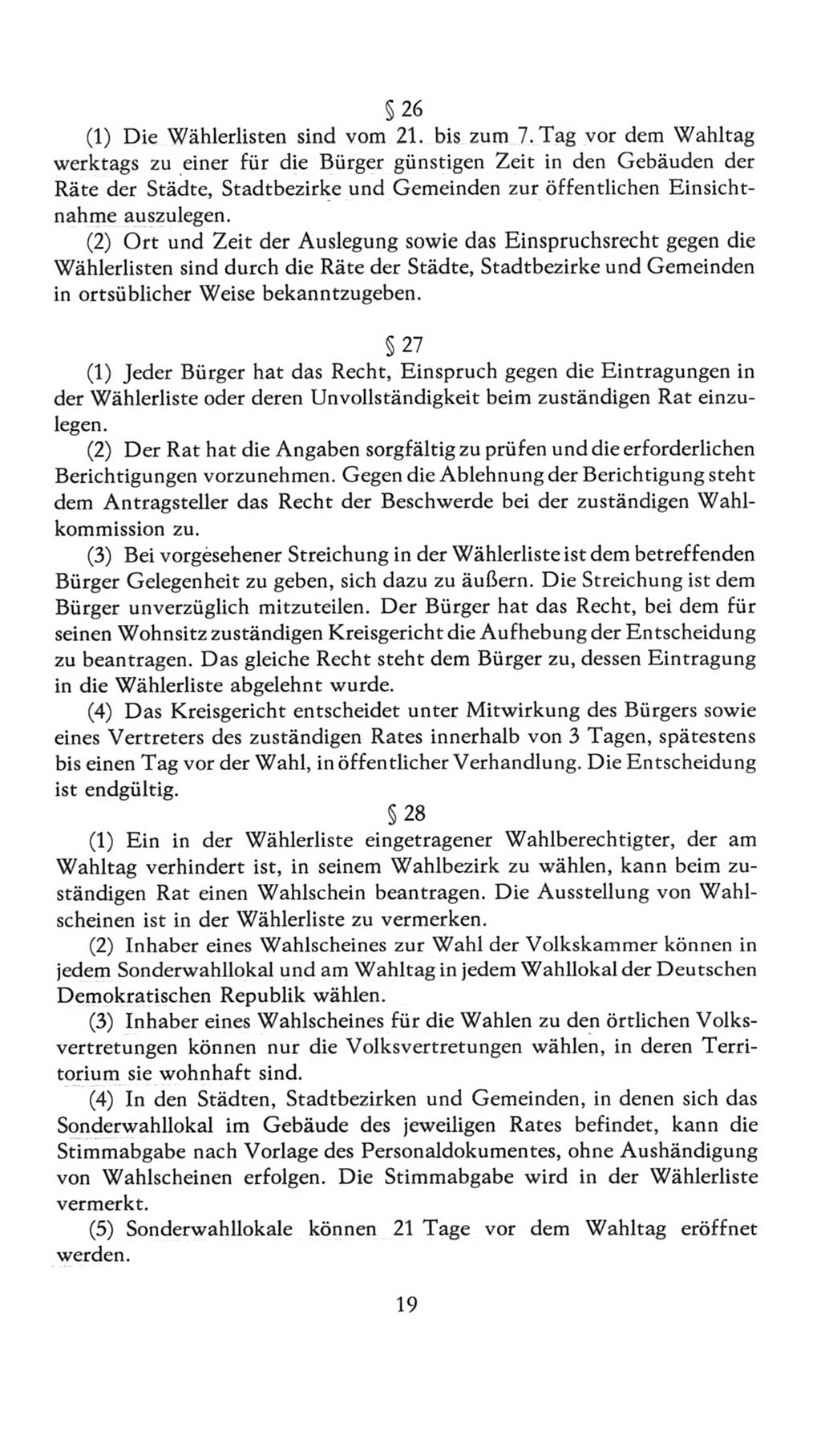 Volkskammer (VK) der Deutschen Demokratischen Republik (DDR), 7. Wahlperiode 1976-1981, Seite 19 (VK. DDR 7. WP. 1976-1981, S. 19)