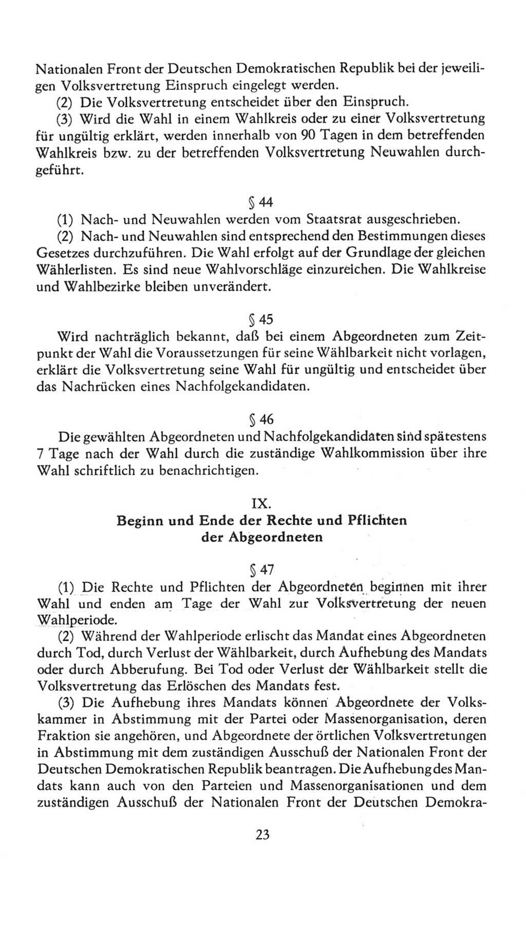 Volkskammer (VK) der Deutschen Demokratischen Republik (DDR), 7. Wahlperiode 1976-1981, Seite 23 (VK. DDR 7. WP. 1976-1981, S. 23)