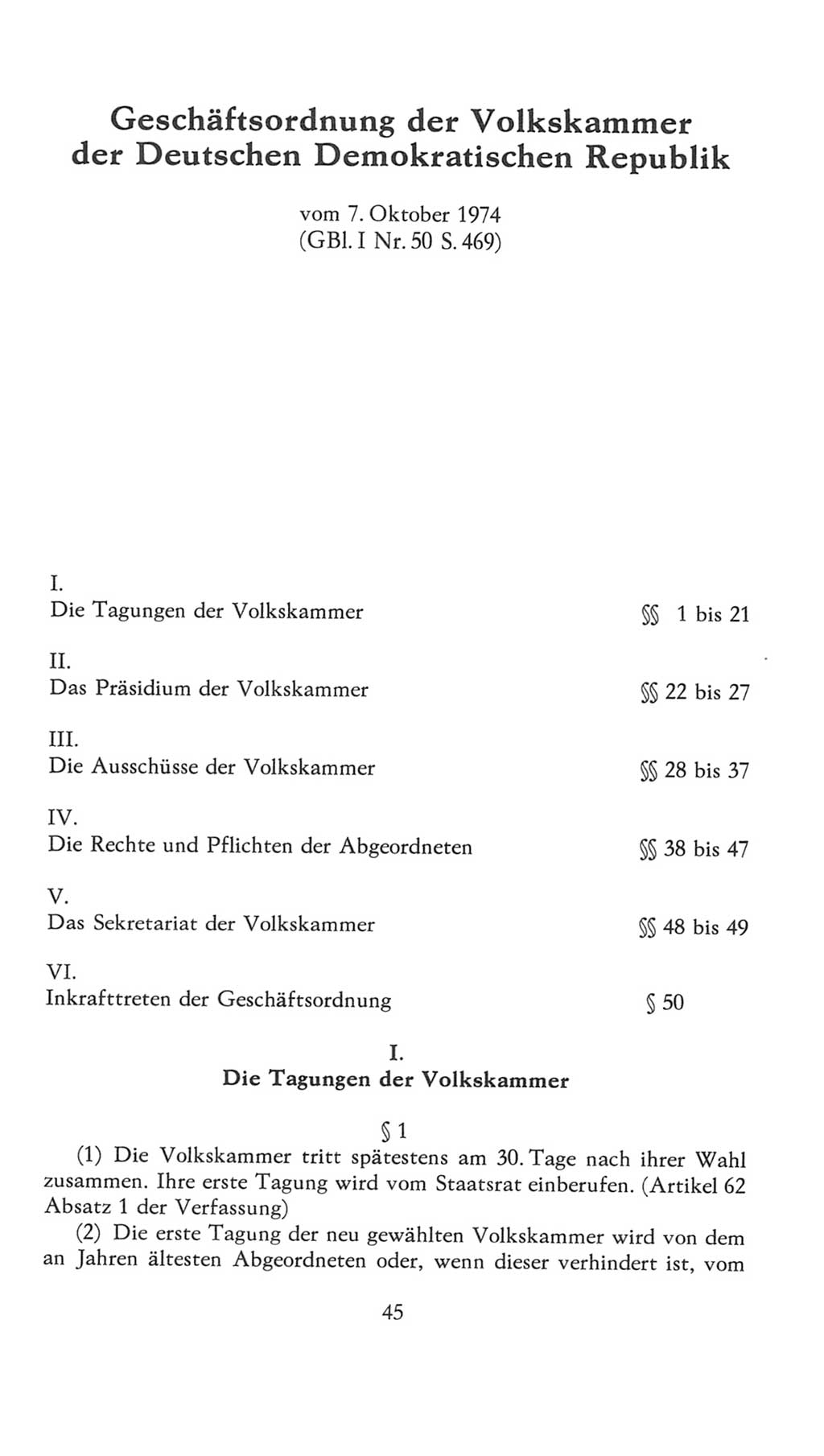 Volkskammer (VK) der Deutschen Demokratischen Republik (DDR), 7. Wahlperiode 1976-1981, Seite 45 (VK. DDR 7. WP. 1976-1981, S. 45)