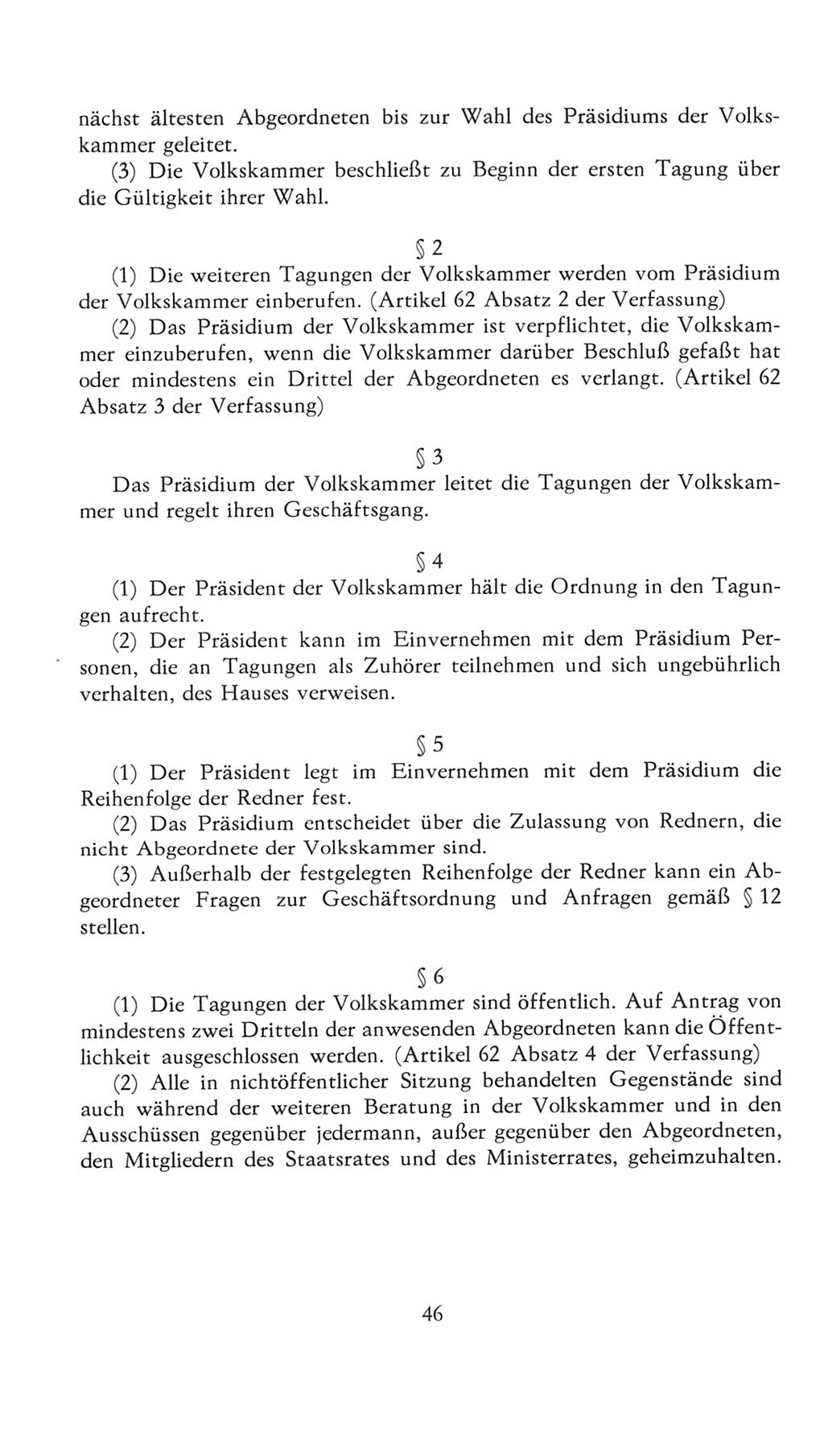 Volkskammer (VK) der Deutschen Demokratischen Republik (DDR), 7. Wahlperiode 1976-1981, Seite 46 (VK. DDR 7. WP. 1976-1981, S. 46)