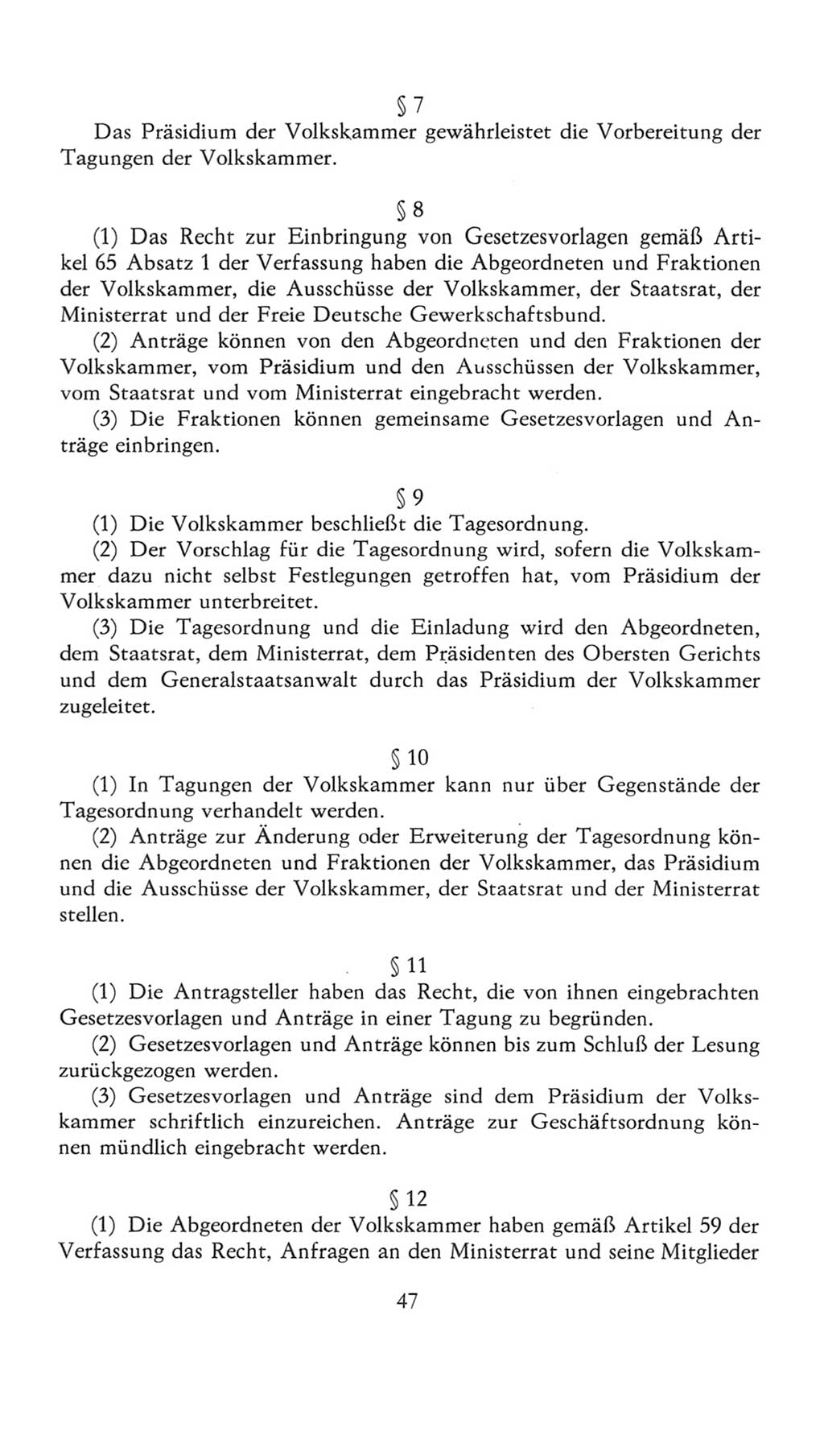 Volkskammer (VK) der Deutschen Demokratischen Republik (DDR), 7. Wahlperiode 1976-1981, Seite 47 (VK. DDR 7. WP. 1976-1981, S. 47)