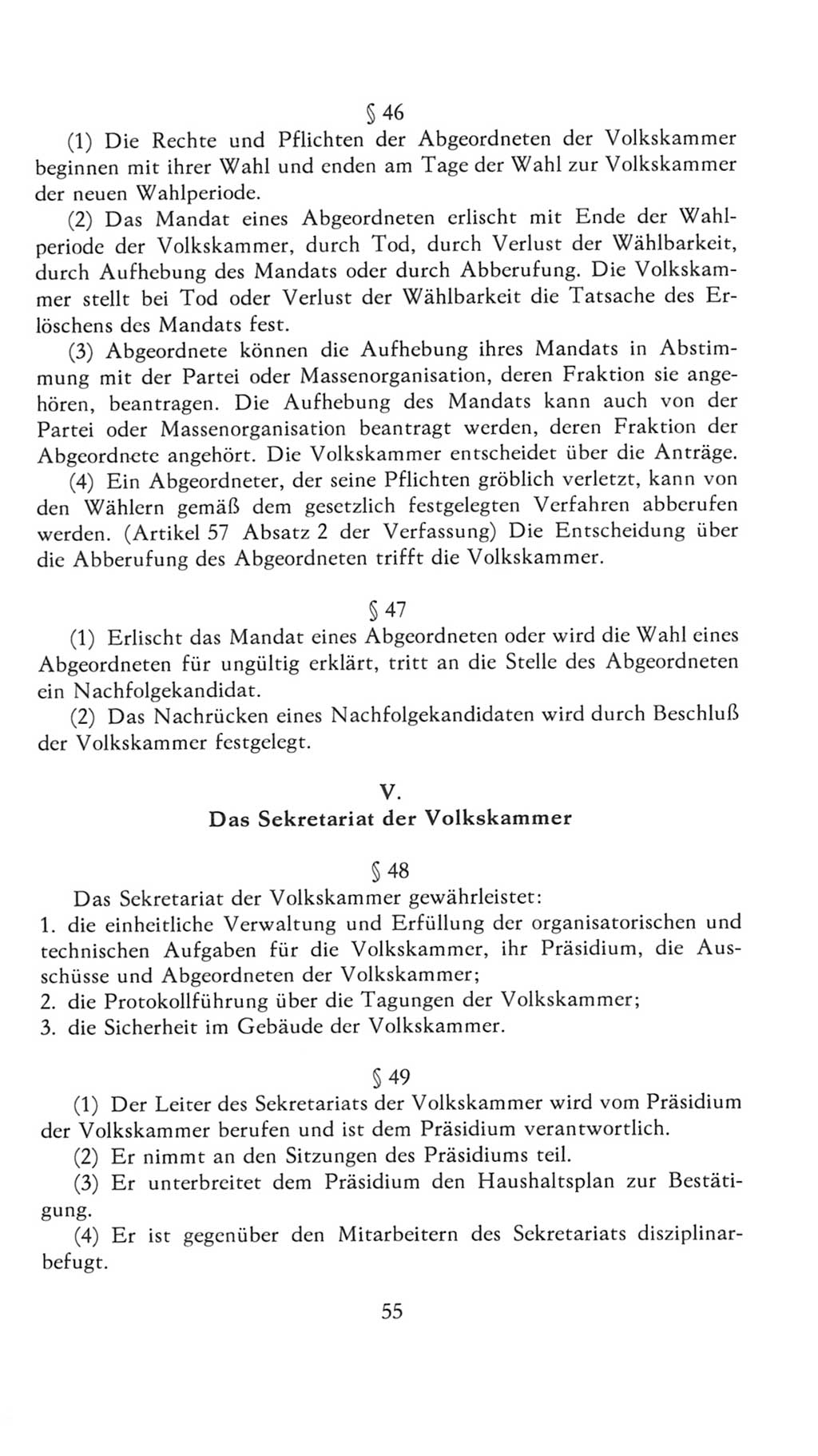 Volkskammer (VK) der Deutschen Demokratischen Republik (DDR), 7. Wahlperiode 1976-1981, Seite 55 (VK. DDR 7. WP. 1976-1981, S. 55)
