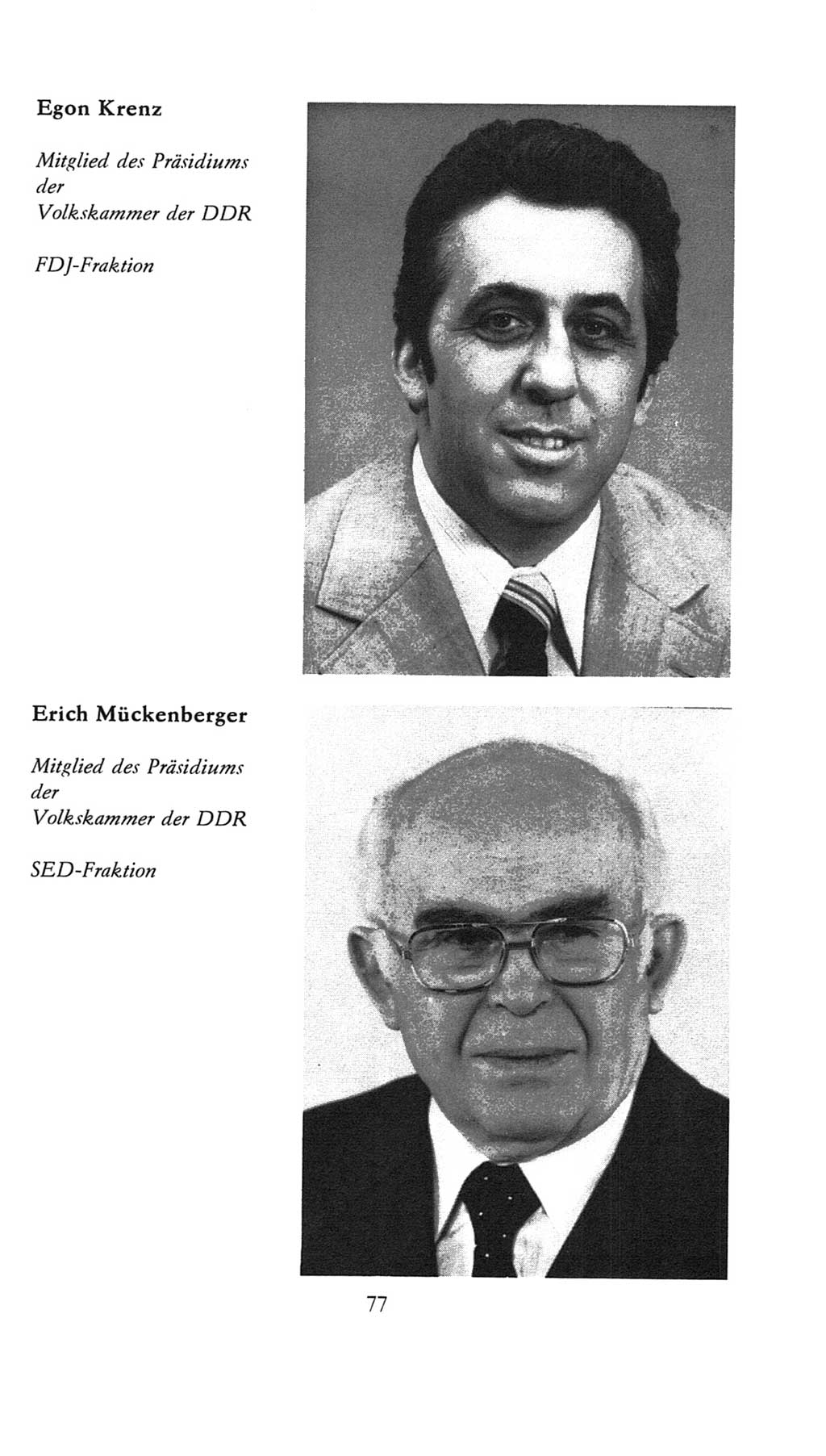 Volkskammer (VK) der Deutschen Demokratischen Republik (DDR), 7. Wahlperiode 1976-1981, Seite 77 (VK. DDR 7. WP. 1976-1981, S. 77)