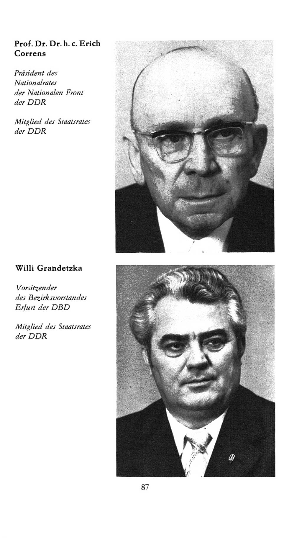 Volkskammer (VK) der Deutschen Demokratischen Republik (DDR), 7. Wahlperiode 1976-1981, Seite 87 (VK. DDR 7. WP. 1976-1981, S. 87)