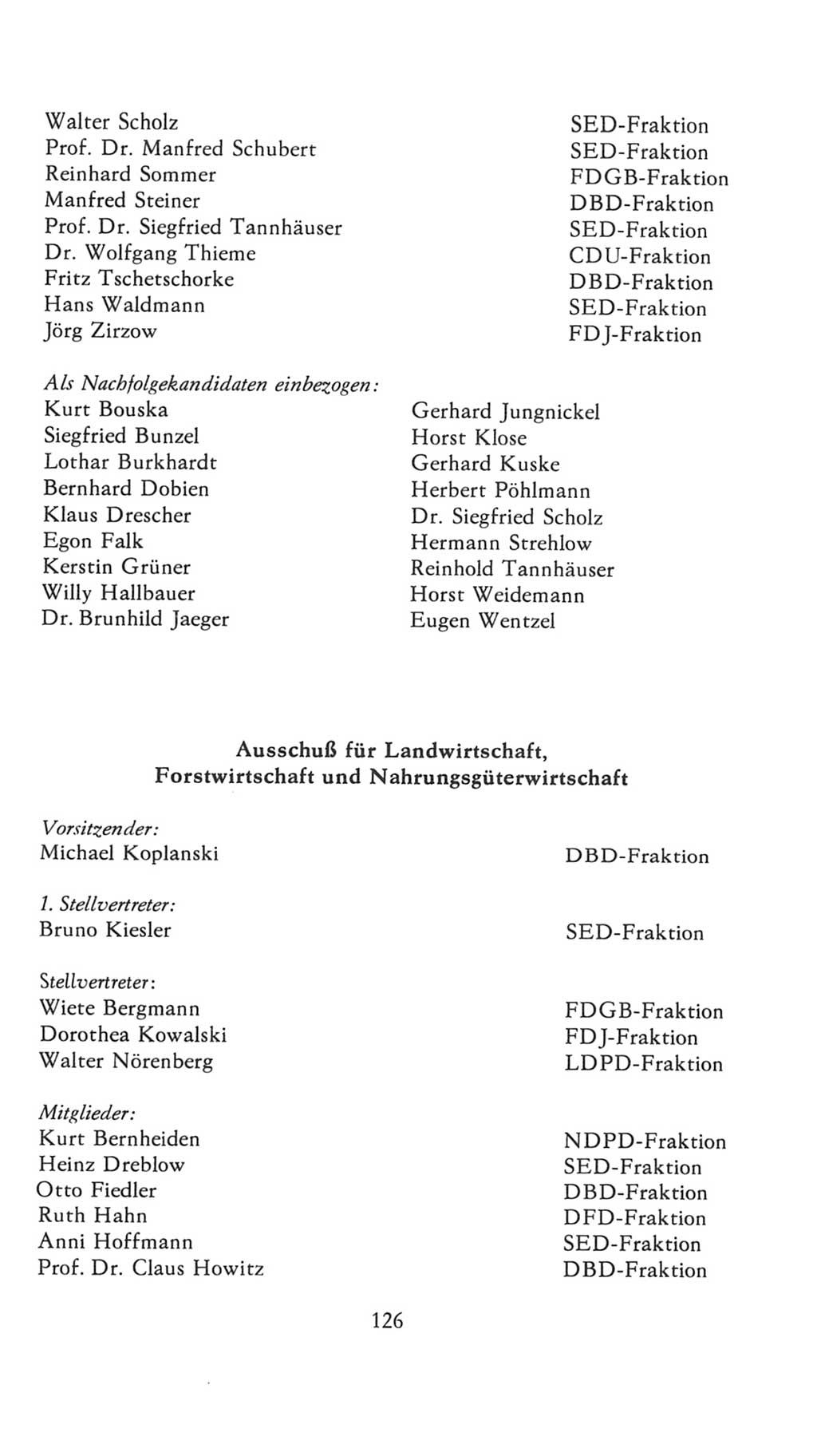 Volkskammer (VK) der Deutschen Demokratischen Republik (DDR), 7. Wahlperiode 1976-1981, Seite 126 (VK. DDR 7. WP. 1976-1981, S. 126)