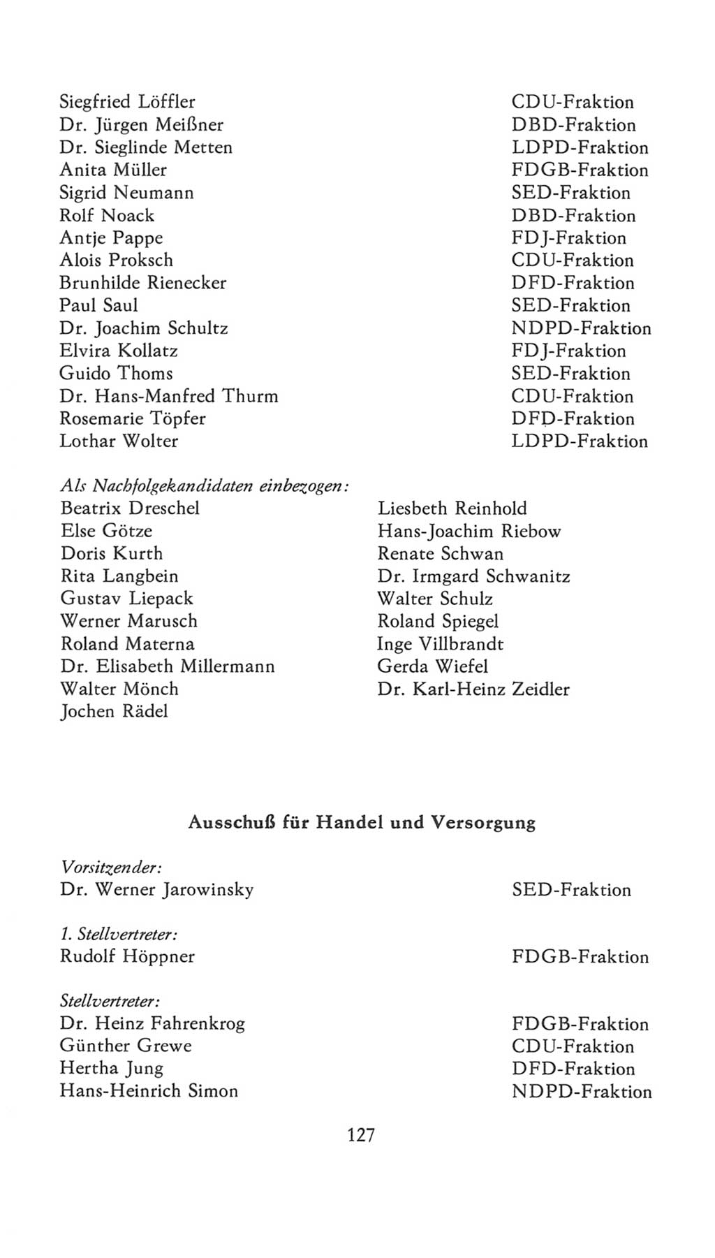 Volkskammer (VK) der Deutschen Demokratischen Republik (DDR), 7. Wahlperiode 1976-1981, Seite 127 (VK. DDR 7. WP. 1976-1981, S. 127)