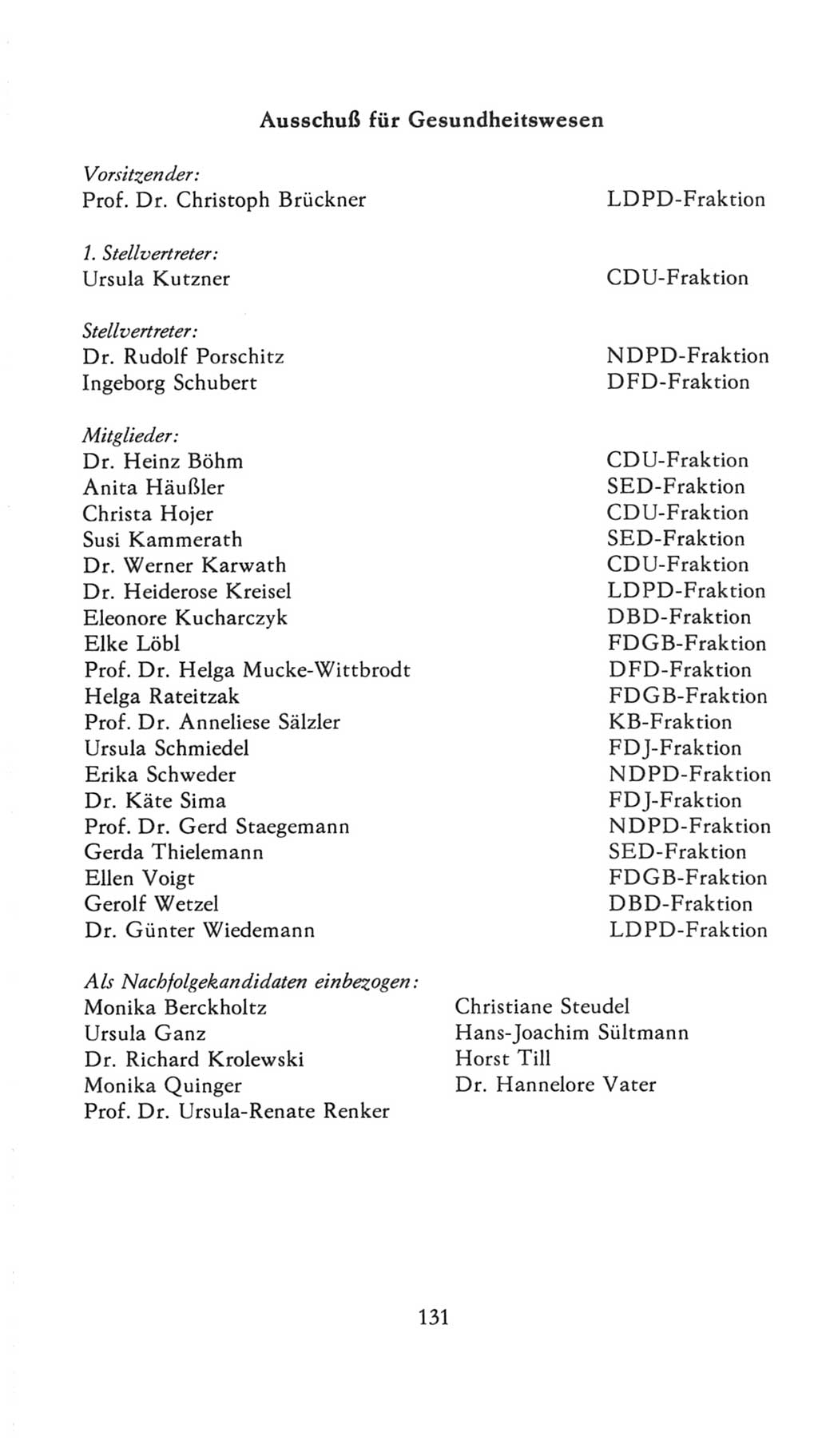 Volkskammer (VK) der Deutschen Demokratischen Republik (DDR), 7. Wahlperiode 1976-1981, Seite 131 (VK. DDR 7. WP. 1976-1981, S. 131)