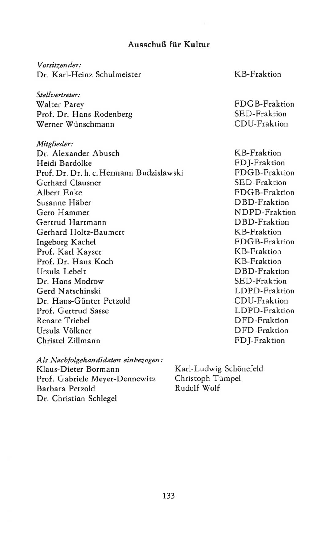 Volkskammer (VK) der Deutschen Demokratischen Republik (DDR), 7. Wahlperiode 1976-1981, Seite 133 (VK. DDR 7. WP. 1976-1981, S. 133)