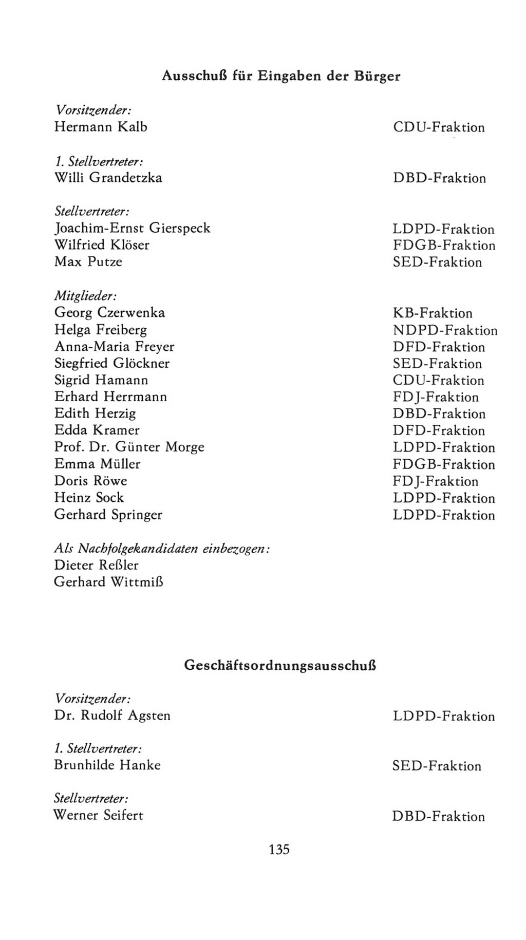 Volkskammer (VK) der Deutschen Demokratischen Republik (DDR), 7. Wahlperiode 1976-1981, Seite 135 (VK. DDR 7. WP. 1976-1981, S. 135)