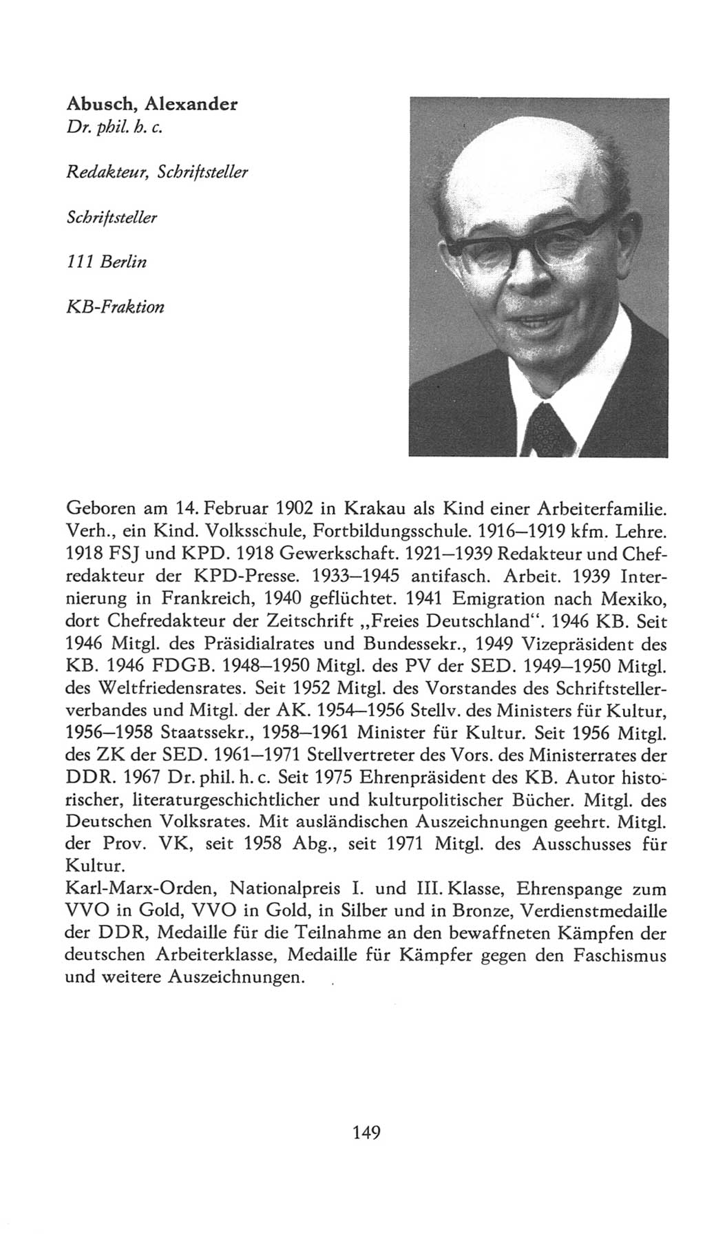 Volkskammer (VK) der Deutschen Demokratischen Republik (DDR), 7. Wahlperiode 1976-1981, Seite 149 (VK. DDR 7. WP. 1976-1981, S. 149)