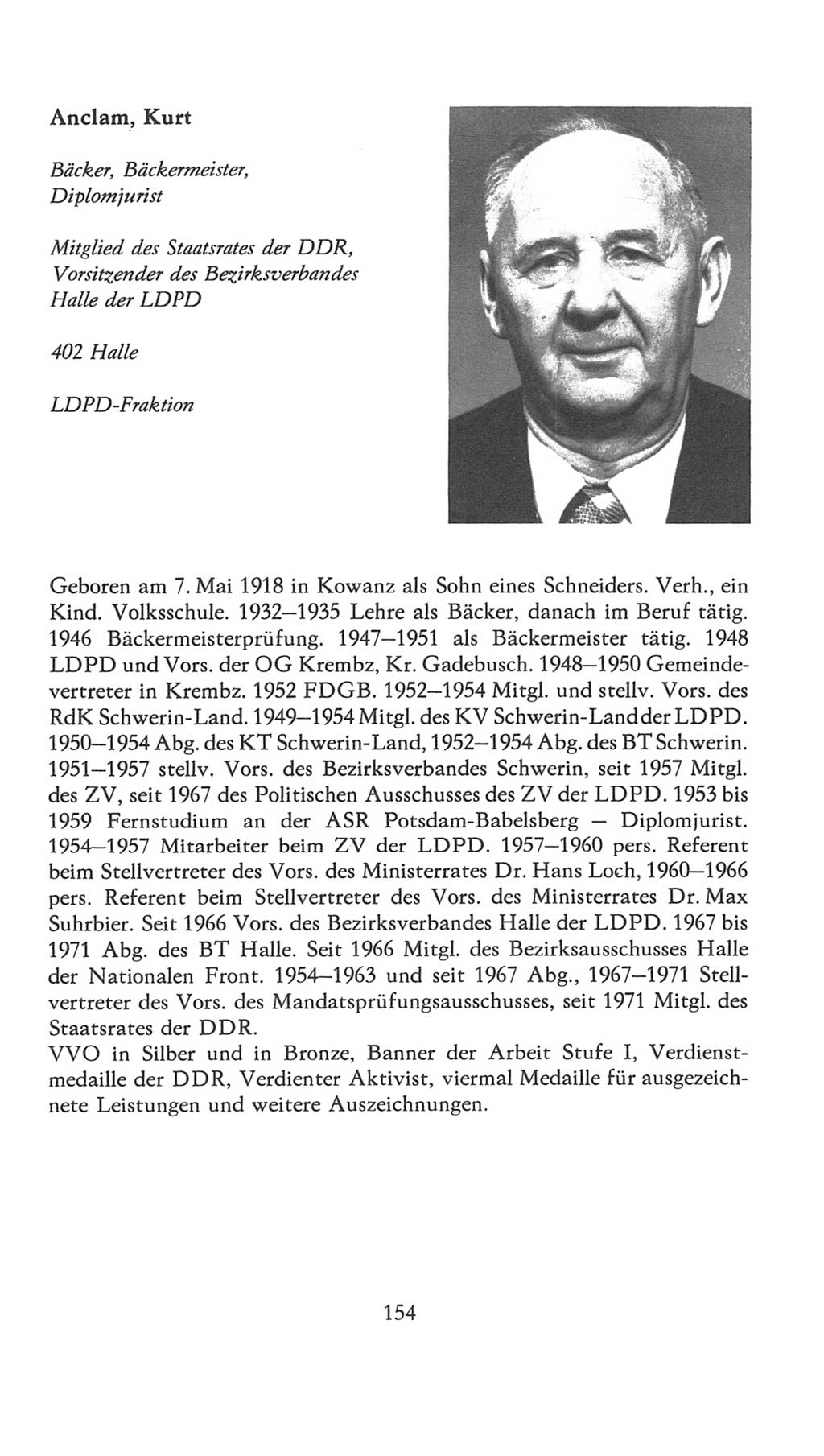 Volkskammer (VK) der Deutschen Demokratischen Republik (DDR), 7. Wahlperiode 1976-1981, Seite 154 (VK. DDR 7. WP. 1976-1981, S. 154)