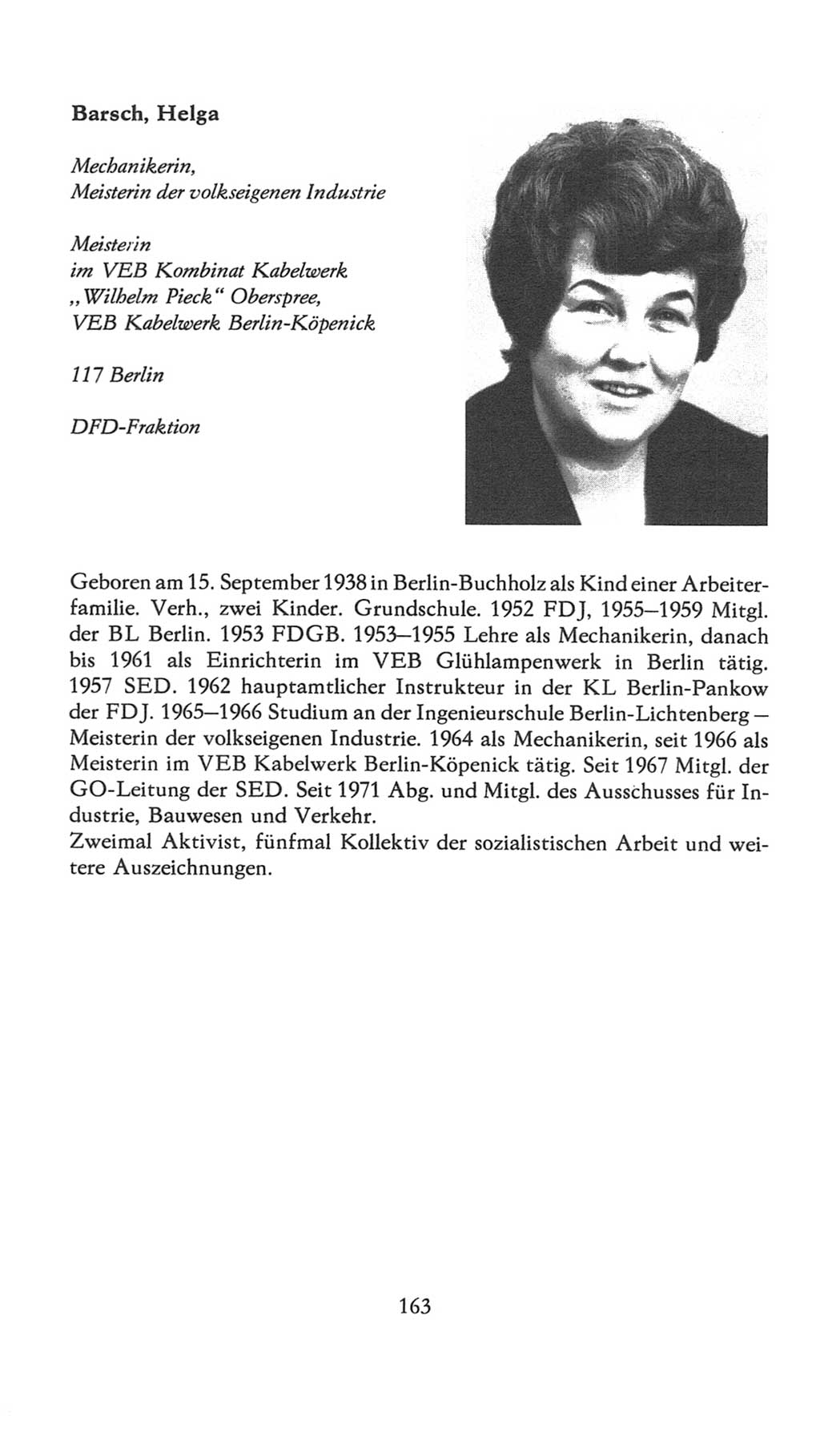 Volkskammer (VK) der Deutschen Demokratischen Republik (DDR), 7. Wahlperiode 1976-1981, Seite 163 (VK. DDR 7. WP. 1976-1981, S. 163)