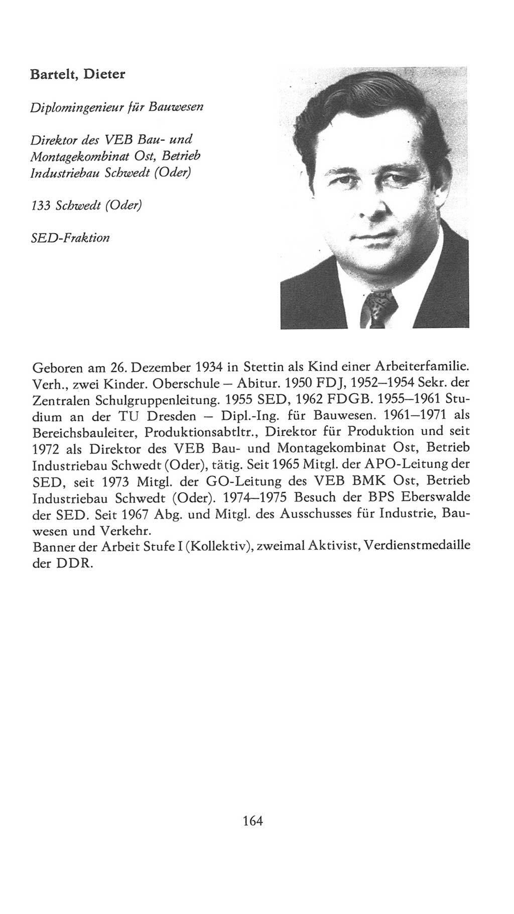 Volkskammer (VK) der Deutschen Demokratischen Republik (DDR), 7. Wahlperiode 1976-1981, Seite 164 (VK. DDR 7. WP. 1976-1981, S. 164)