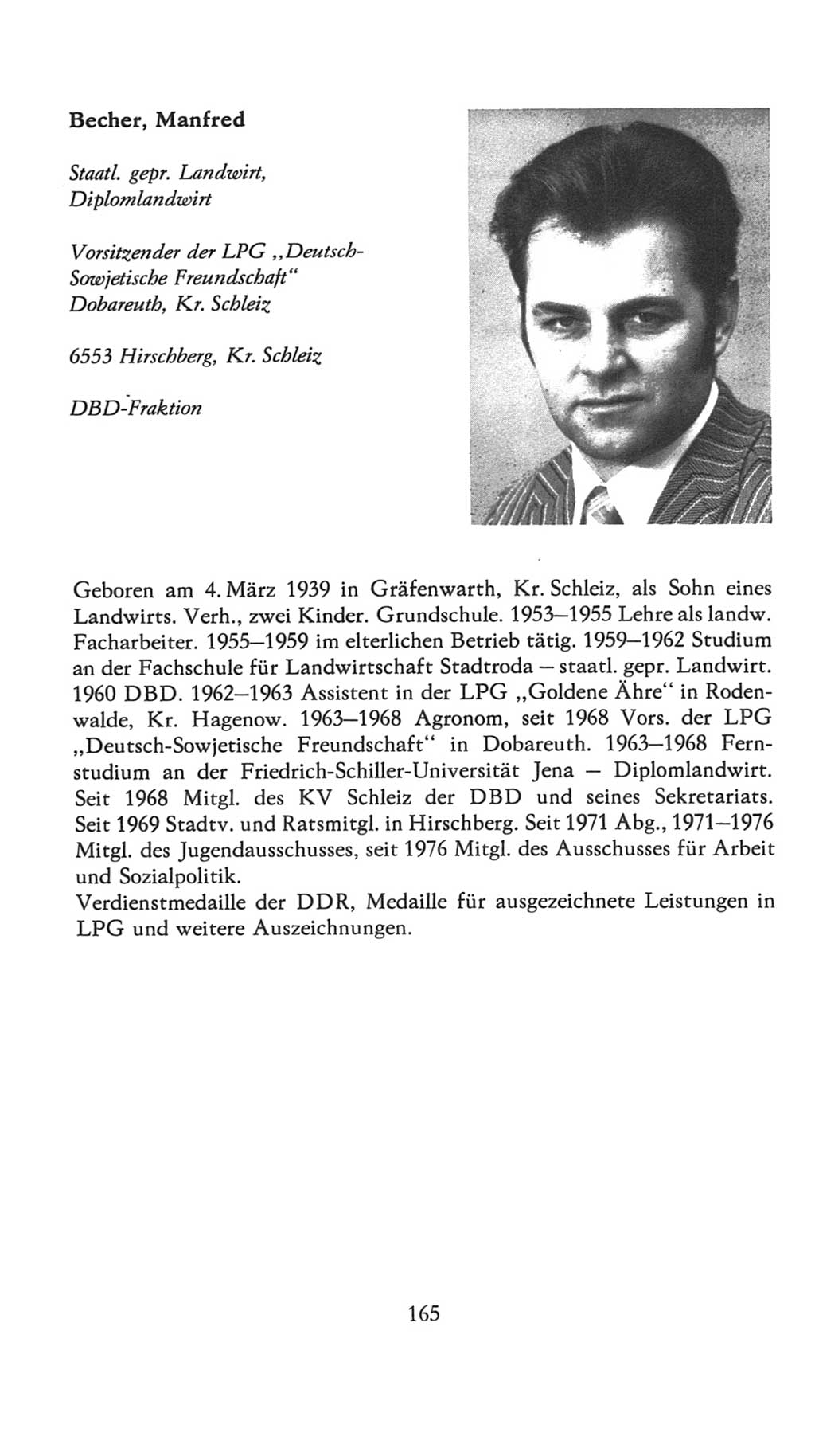 Volkskammer (VK) der Deutschen Demokratischen Republik (DDR), 7. Wahlperiode 1976-1981, Seite 165 (VK. DDR 7. WP. 1976-1981, S. 165)