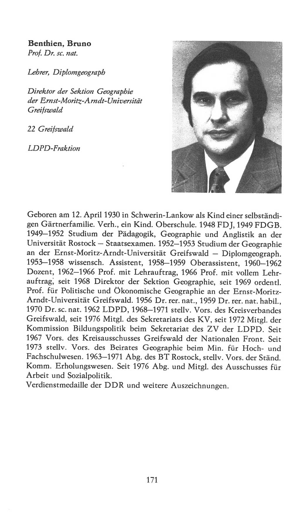 Volkskammer (VK) der Deutschen Demokratischen Republik (DDR), 7. Wahlperiode 1976-1981, Seite 171 (VK. DDR 7. WP. 1976-1981, S. 171)
