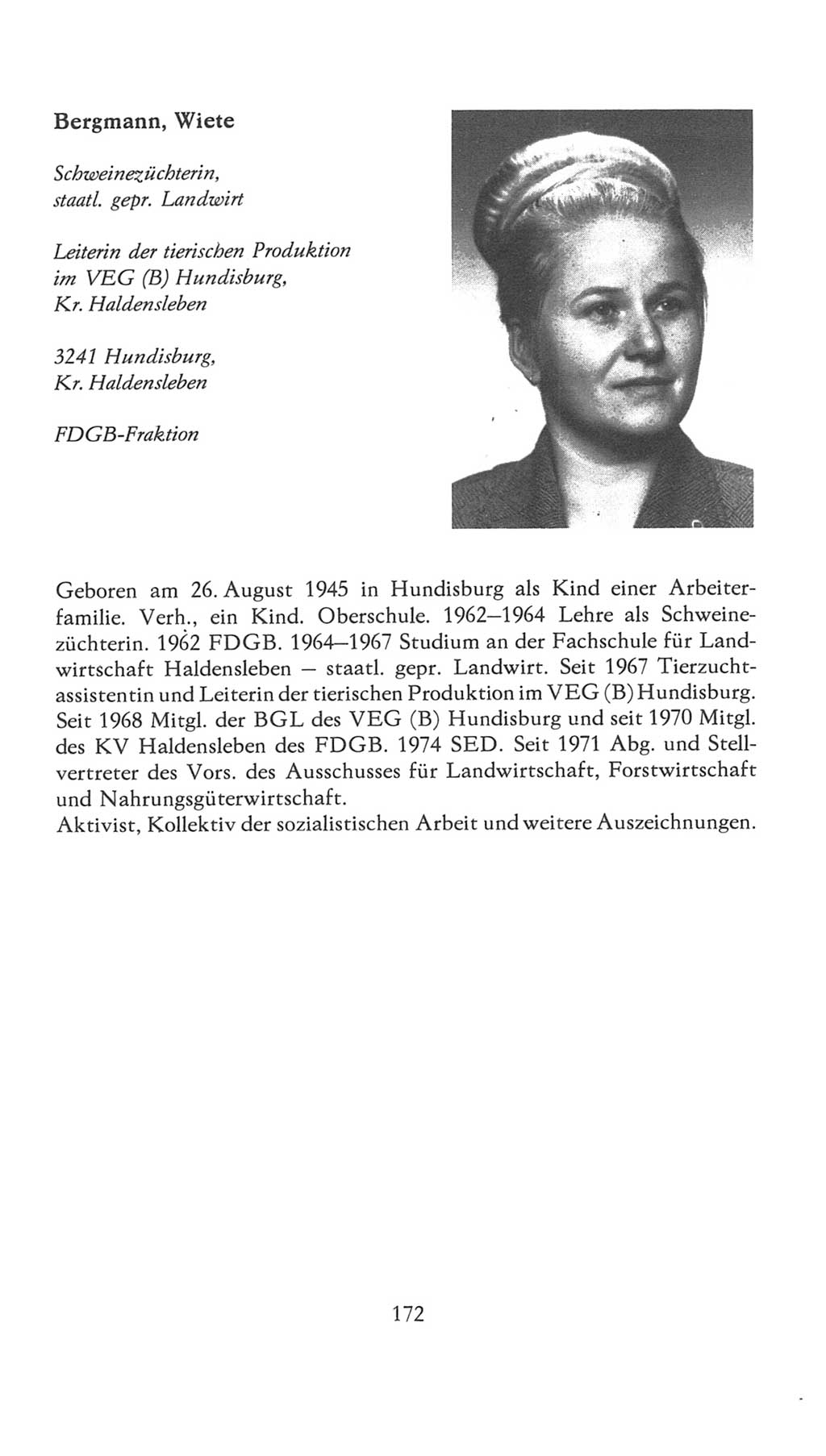Volkskammer (VK) der Deutschen Demokratischen Republik (DDR), 7. Wahlperiode 1976-1981, Seite 172 (VK. DDR 7. WP. 1976-1981, S. 172)