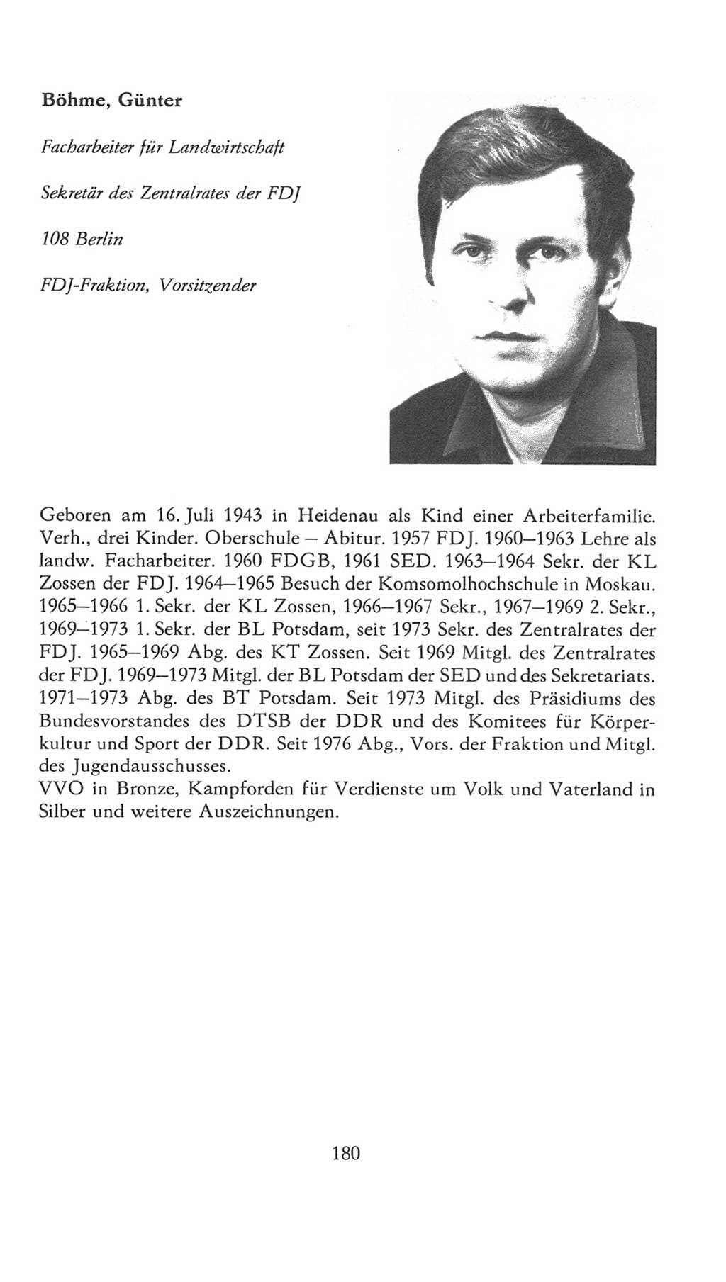 Volkskammer (VK) der Deutschen Demokratischen Republik (DDR), 7. Wahlperiode 1976-1981, Seite 180 (VK. DDR 7. WP. 1976-1981, S. 180)