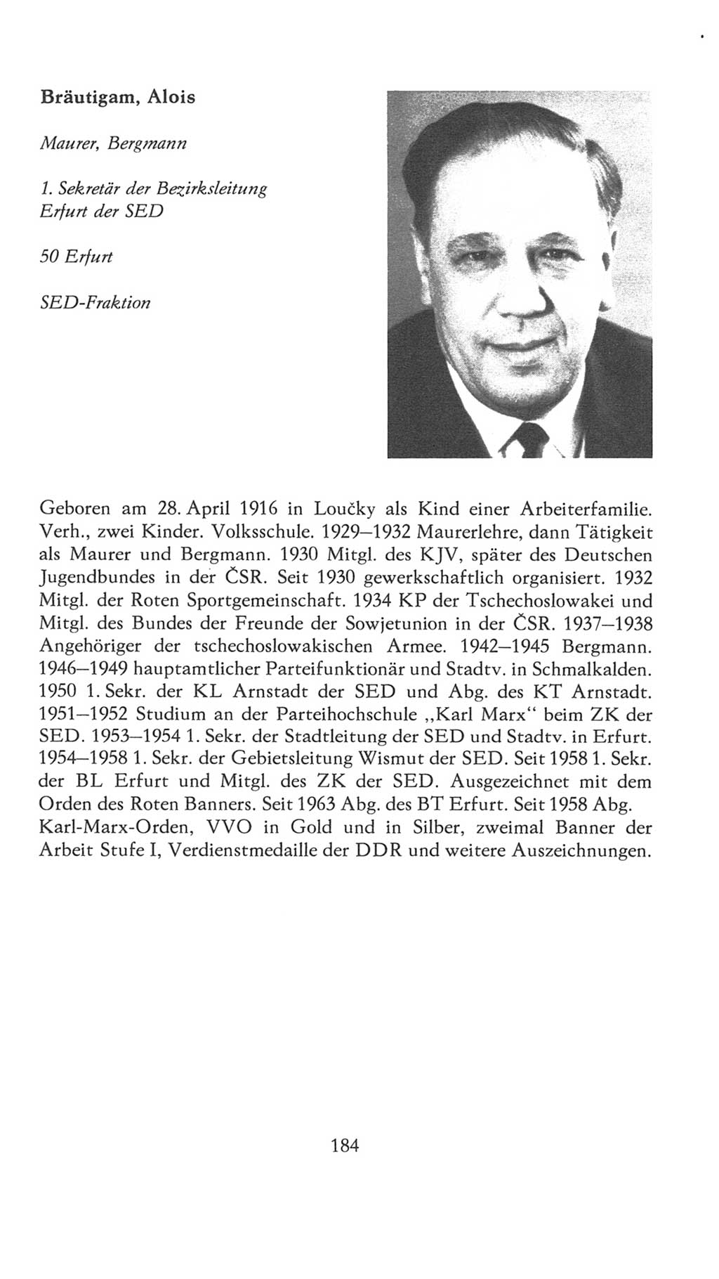 Volkskammer (VK) der Deutschen Demokratischen Republik (DDR), 7. Wahlperiode 1976-1981, Seite 184 (VK. DDR 7. WP. 1976-1981, S. 184)