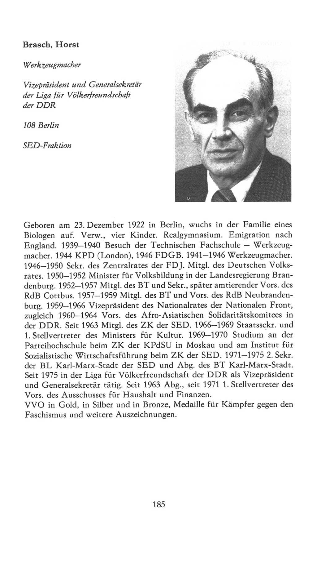 Volkskammer (VK) der Deutschen Demokratischen Republik (DDR), 7. Wahlperiode 1976-1981, Seite 185 (VK. DDR 7. WP. 1976-1981, S. 185)