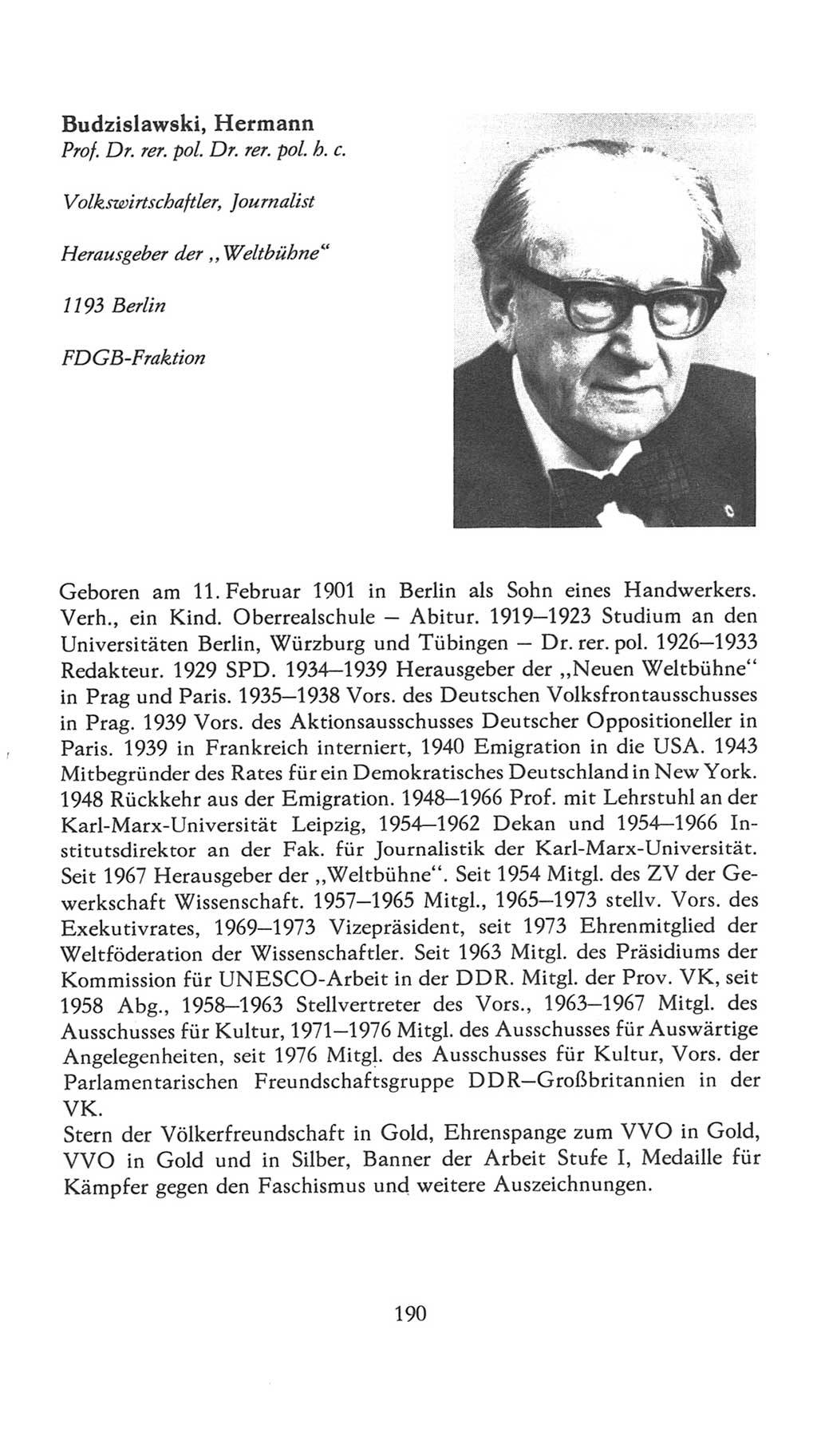 Volkskammer (VK) der Deutschen Demokratischen Republik (DDR), 7. Wahlperiode 1976-1981, Seite 190 (VK. DDR 7. WP. 1976-1981, S. 190)