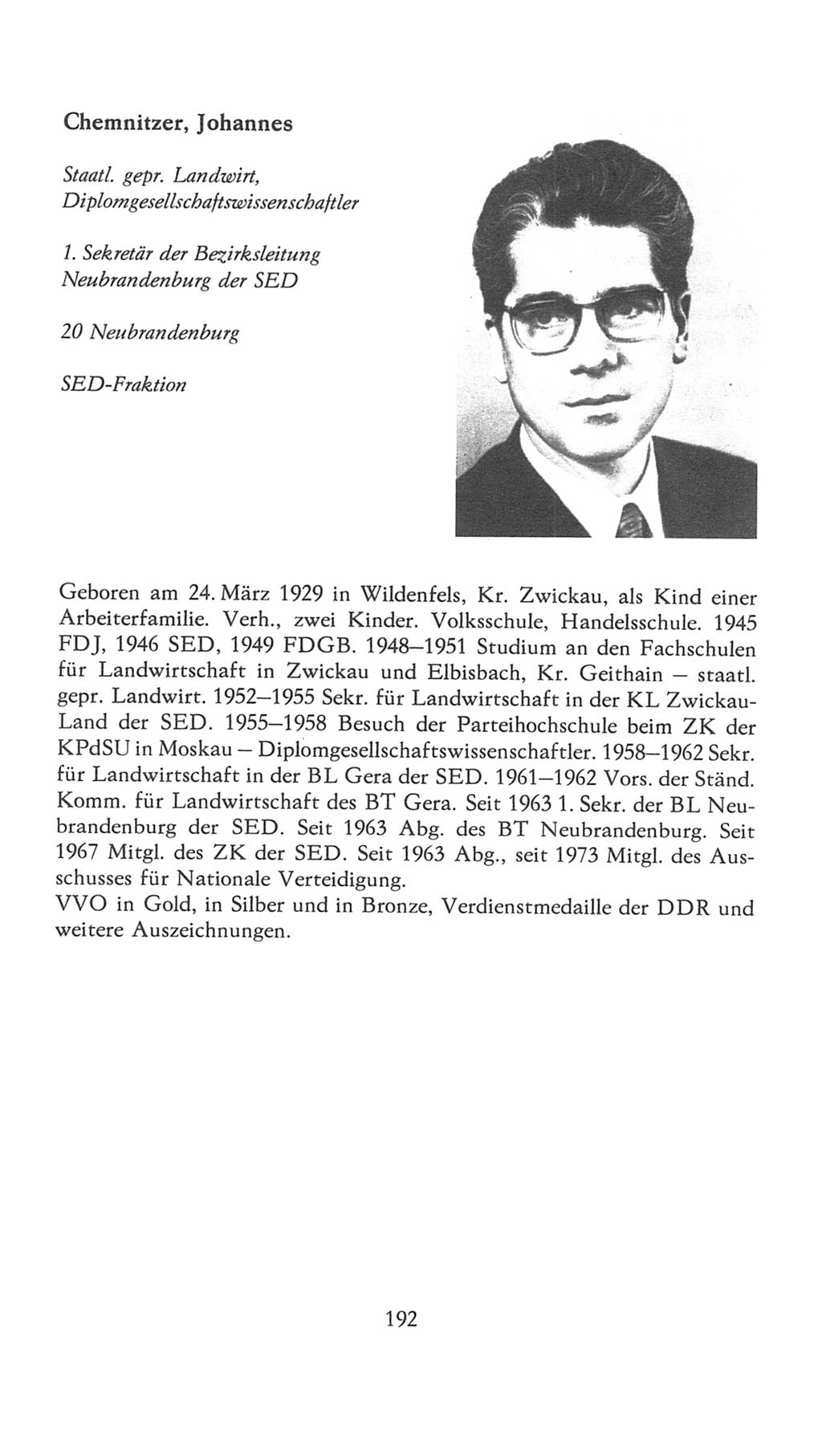 Volkskammer (VK) der Deutschen Demokratischen Republik (DDR), 7. Wahlperiode 1976-1981, Seite 192 (VK. DDR 7. WP. 1976-1981, S. 192)