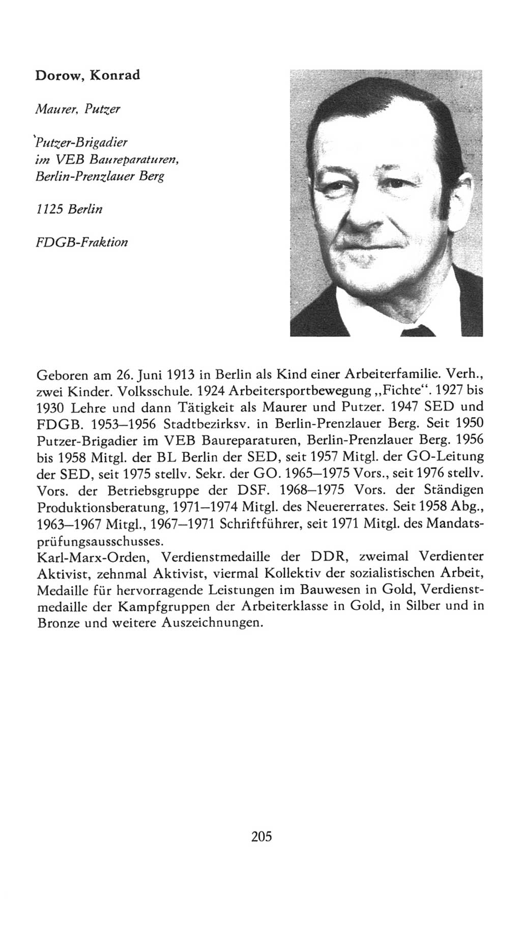 Volkskammer (VK) der Deutschen Demokratischen Republik (DDR), 7. Wahlperiode 1976-1981, Seite 205 (VK. DDR 7. WP. 1976-1981, S. 205)