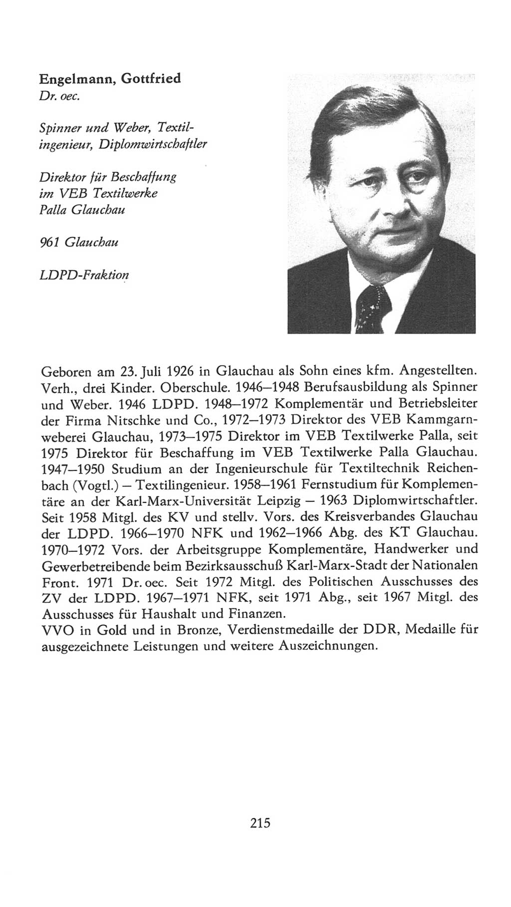 Volkskammer (VK) der Deutschen Demokratischen Republik (DDR), 7. Wahlperiode 1976-1981, Seite 215 (VK. DDR 7. WP. 1976-1981, S. 215)