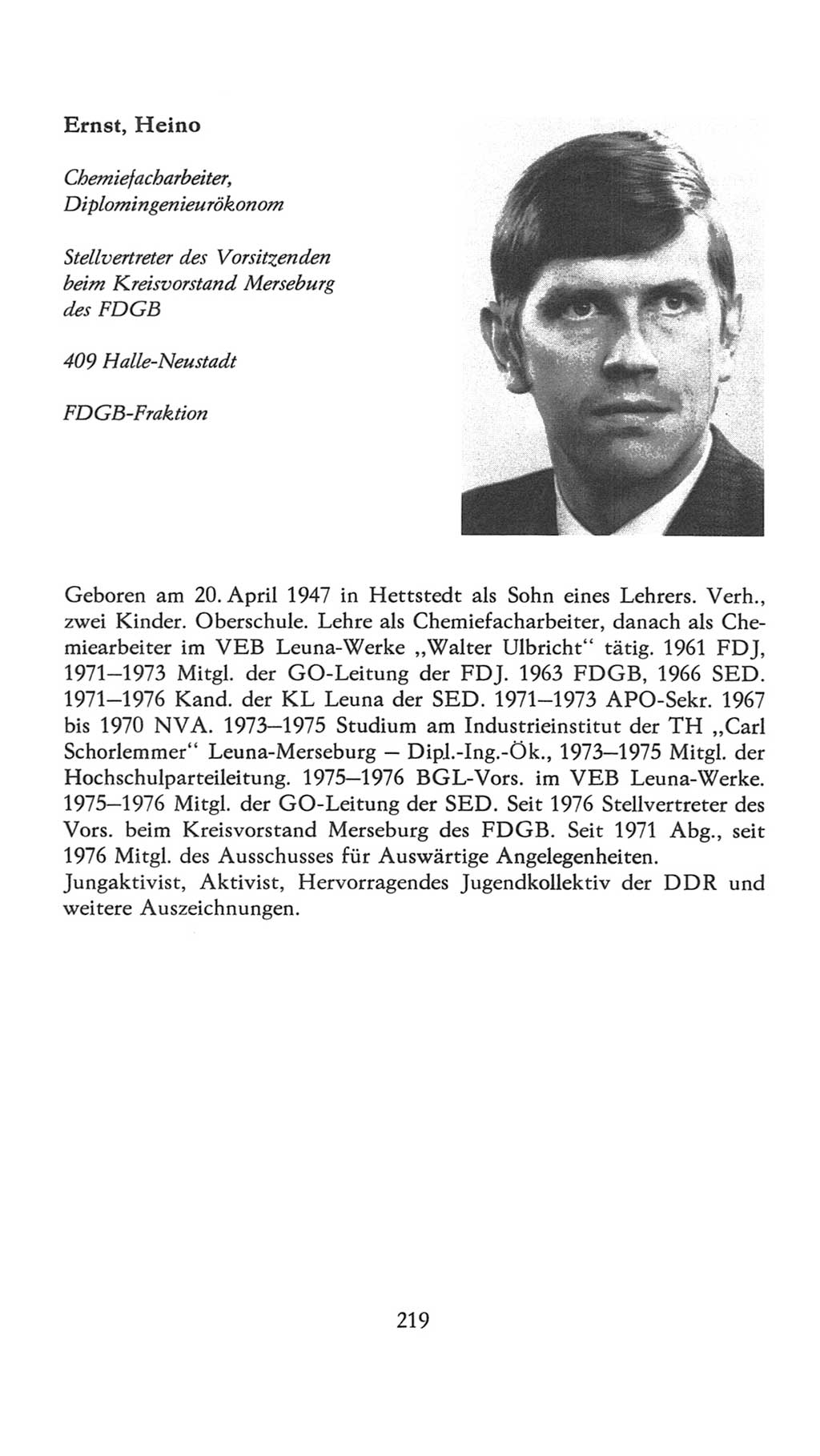 Volkskammer (VK) der Deutschen Demokratischen Republik (DDR), 7. Wahlperiode 1976-1981, Seite 219 (VK. DDR 7. WP. 1976-1981, S. 219)