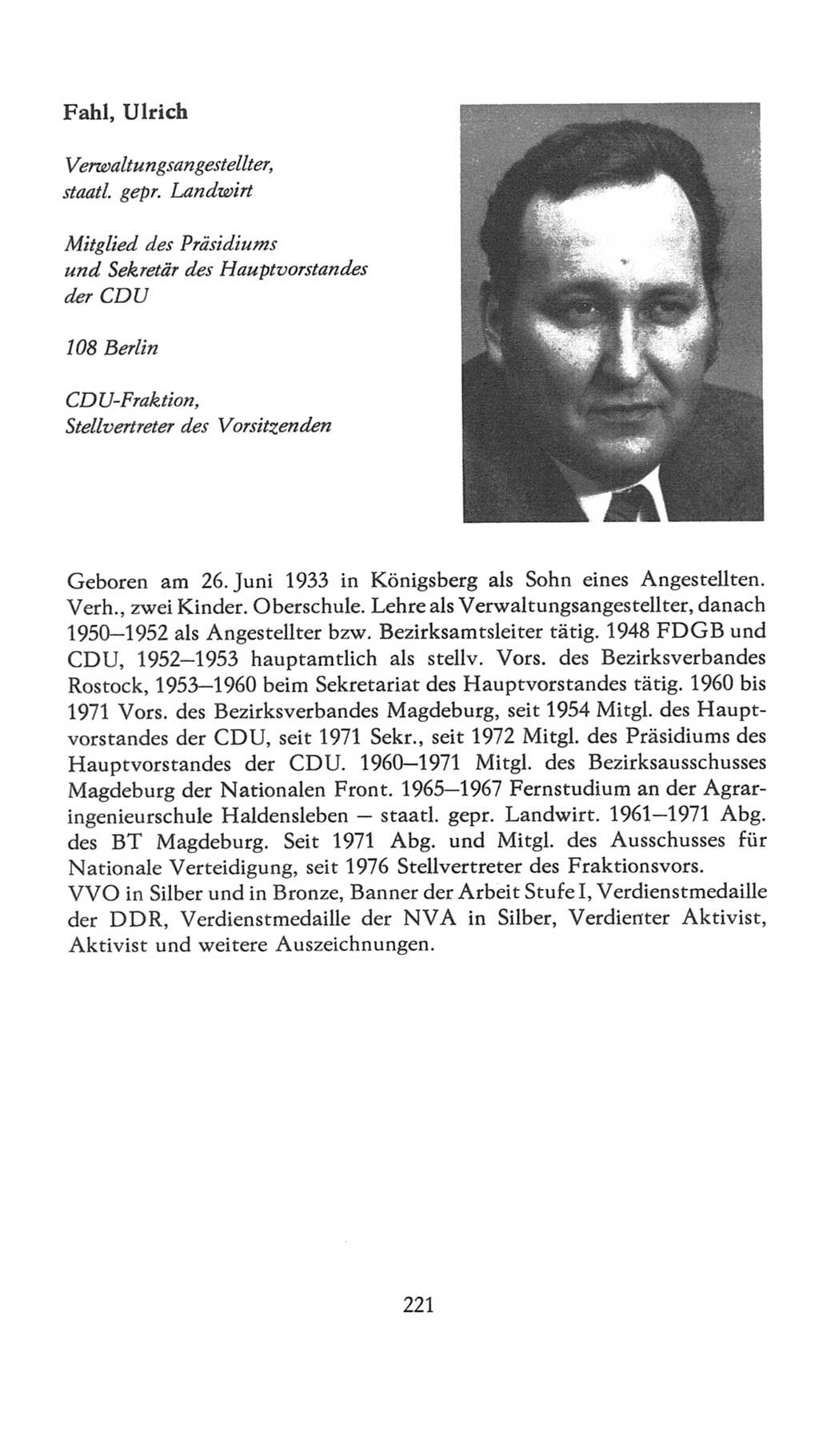 Volkskammer (VK) der Deutschen Demokratischen Republik (DDR), 7. Wahlperiode 1976-1981, Seite 221 (VK. DDR 7. WP. 1976-1981, S. 221)