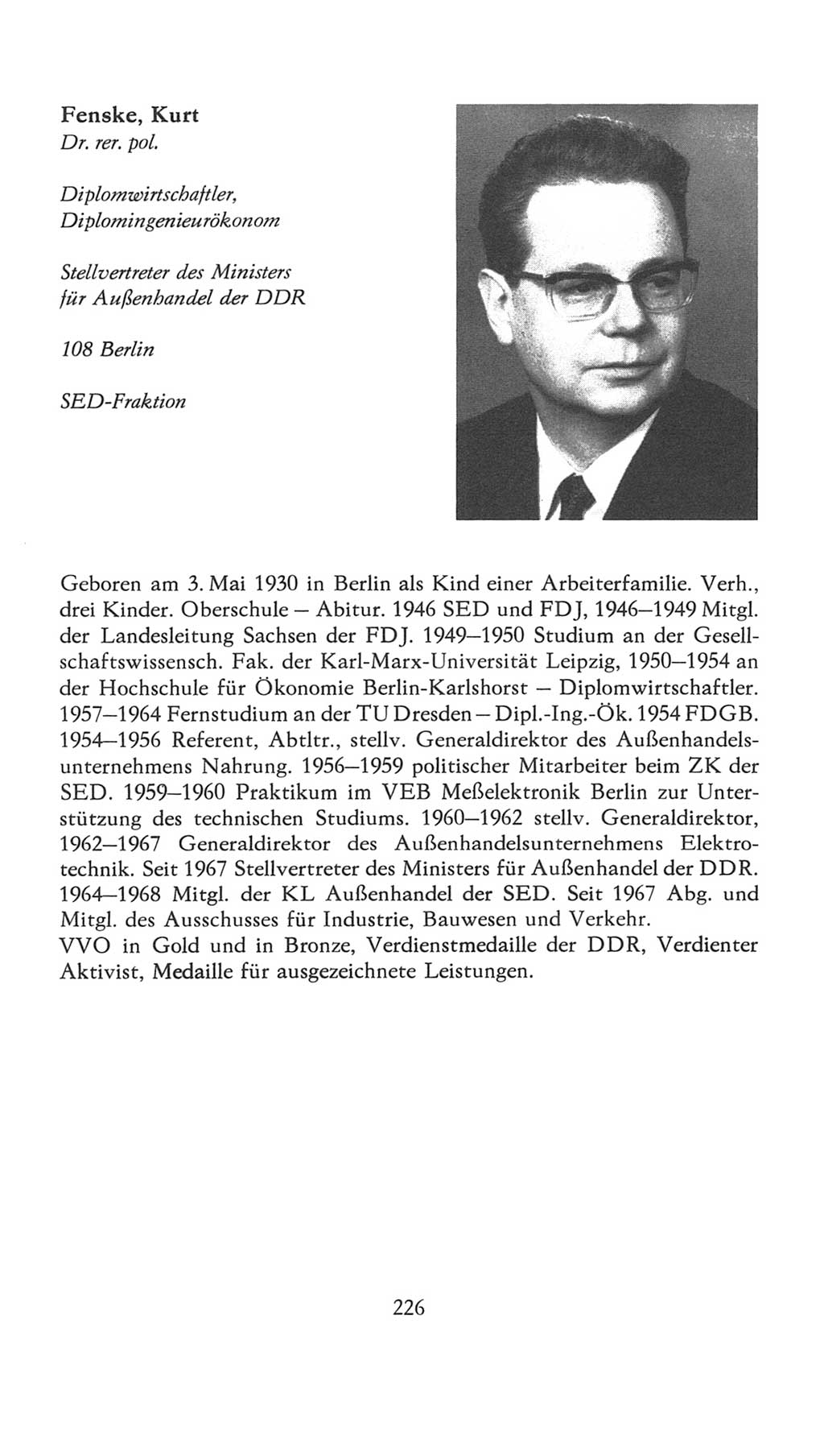 Volkskammer (VK) der Deutschen Demokratischen Republik (DDR), 7. Wahlperiode 1976-1981, Seite 226 (VK. DDR 7. WP. 1976-1981, S. 226)