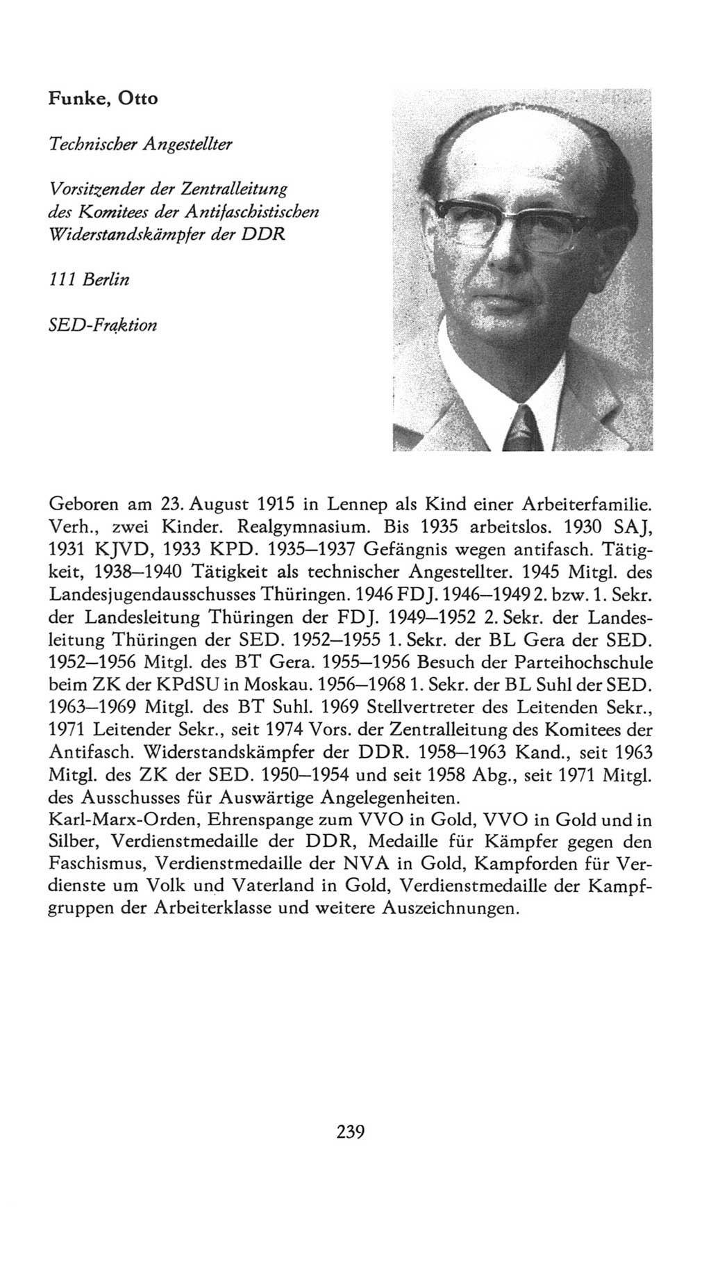 Volkskammer (VK) der Deutschen Demokratischen Republik (DDR), 7. Wahlperiode 1976-1981, Seite 239 (VK. DDR 7. WP. 1976-1981, S. 239)