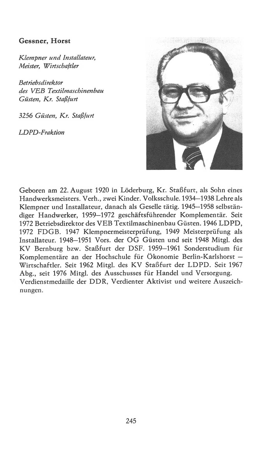 Volkskammer (VK) der Deutschen Demokratischen Republik (DDR), 7. Wahlperiode 1976-1981, Seite 245 (VK. DDR 7. WP. 1976-1981, S. 245)