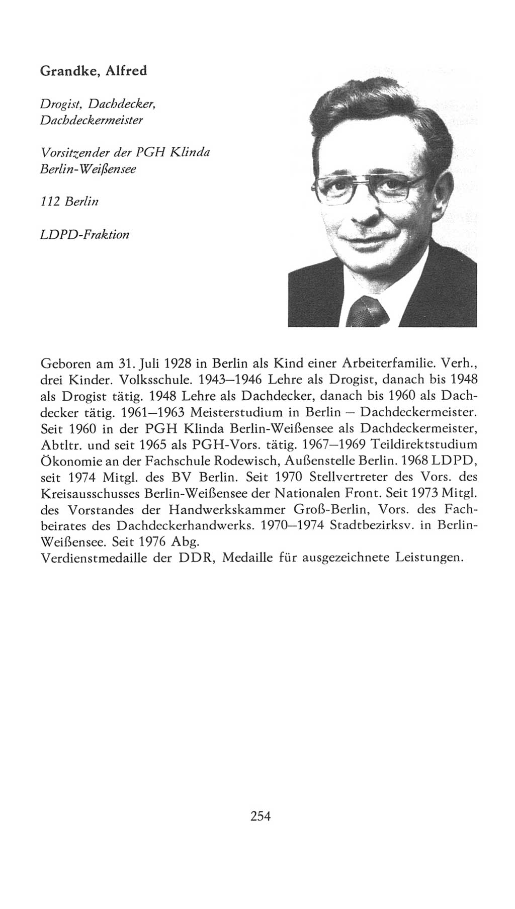 Volkskammer (VK) der Deutschen Demokratischen Republik (DDR), 7. Wahlperiode 1976-1981, Seite 254 (VK. DDR 7. WP. 1976-1981, S. 254)