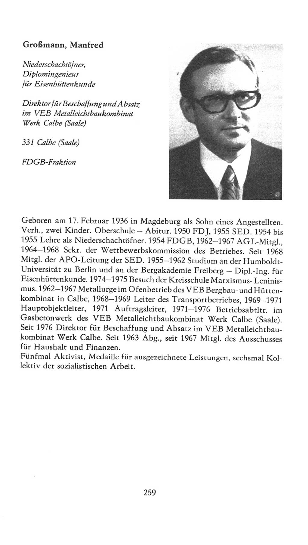 Volkskammer (VK) der Deutschen Demokratischen Republik (DDR), 7. Wahlperiode 1976-1981, Seite 259 (VK. DDR 7. WP. 1976-1981, S. 259)