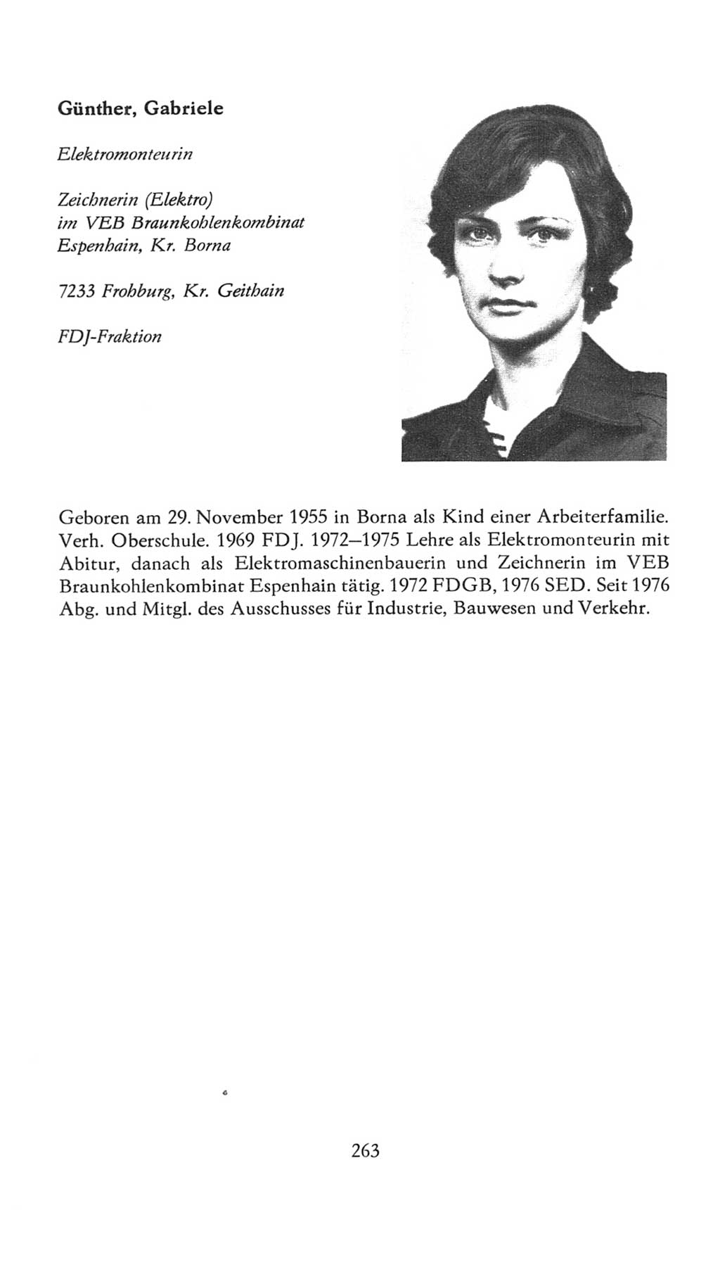 Volkskammer (VK) der Deutschen Demokratischen Republik (DDR), 7. Wahlperiode 1976-1981, Seite 263 (VK. DDR 7. WP. 1976-1981, S. 263)