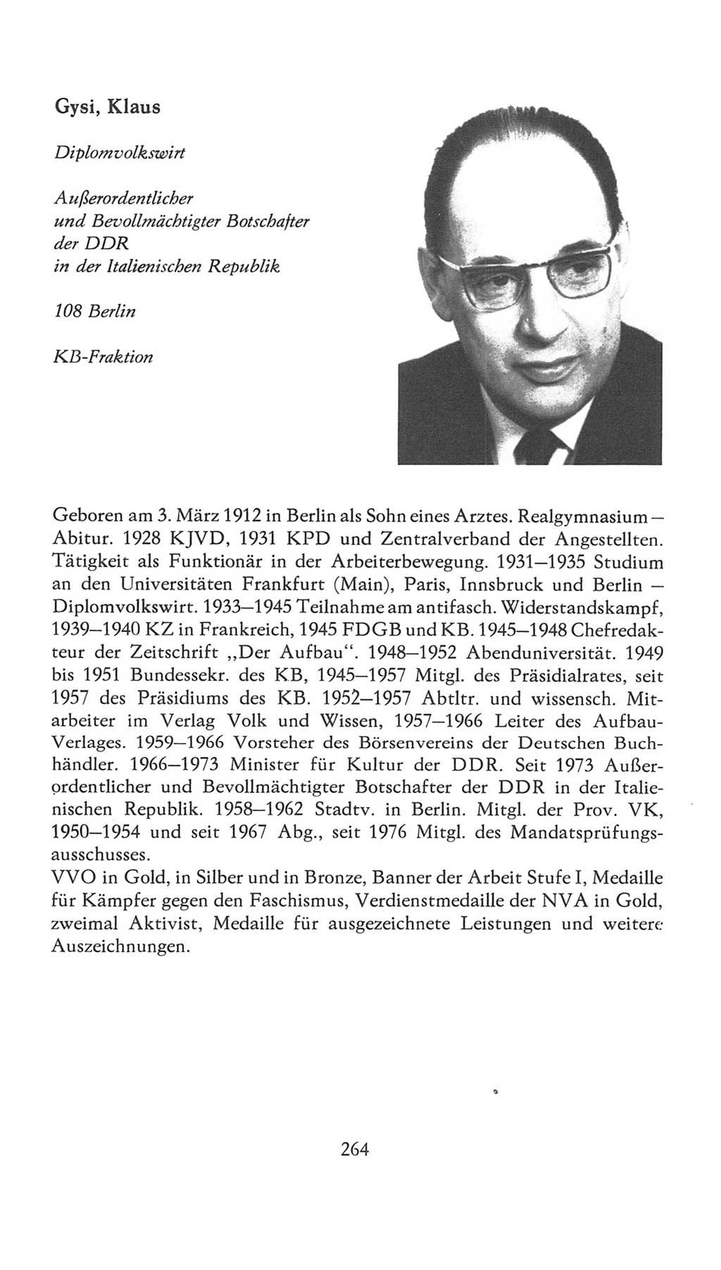 Volkskammer (VK) der Deutschen Demokratischen Republik (DDR), 7. Wahlperiode 1976-1981, Seite 264 (VK. DDR 7. WP. 1976-1981, S. 264)
