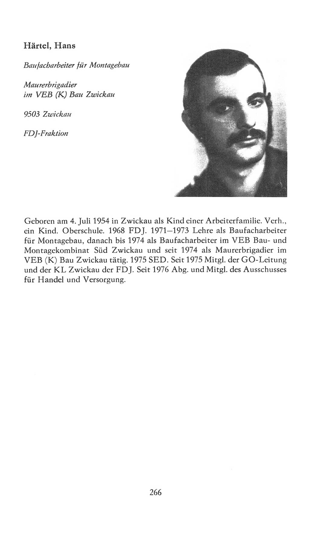 Volkskammer (VK) der Deutschen Demokratischen Republik (DDR), 7. Wahlperiode 1976-1981, Seite 266 (VK. DDR 7. WP. 1976-1981, S. 266)