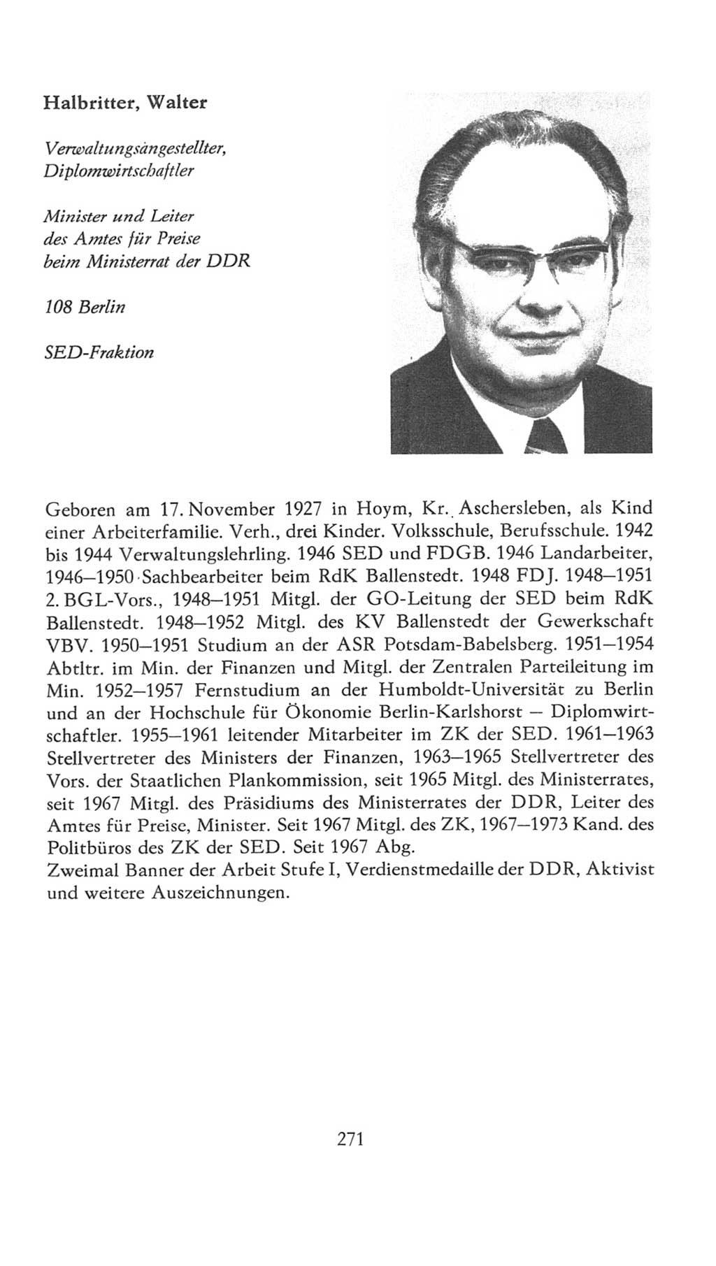Volkskammer (VK) der Deutschen Demokratischen Republik (DDR), 7. Wahlperiode 1976-1981, Seite 271 (VK. DDR 7. WP. 1976-1981, S. 271)