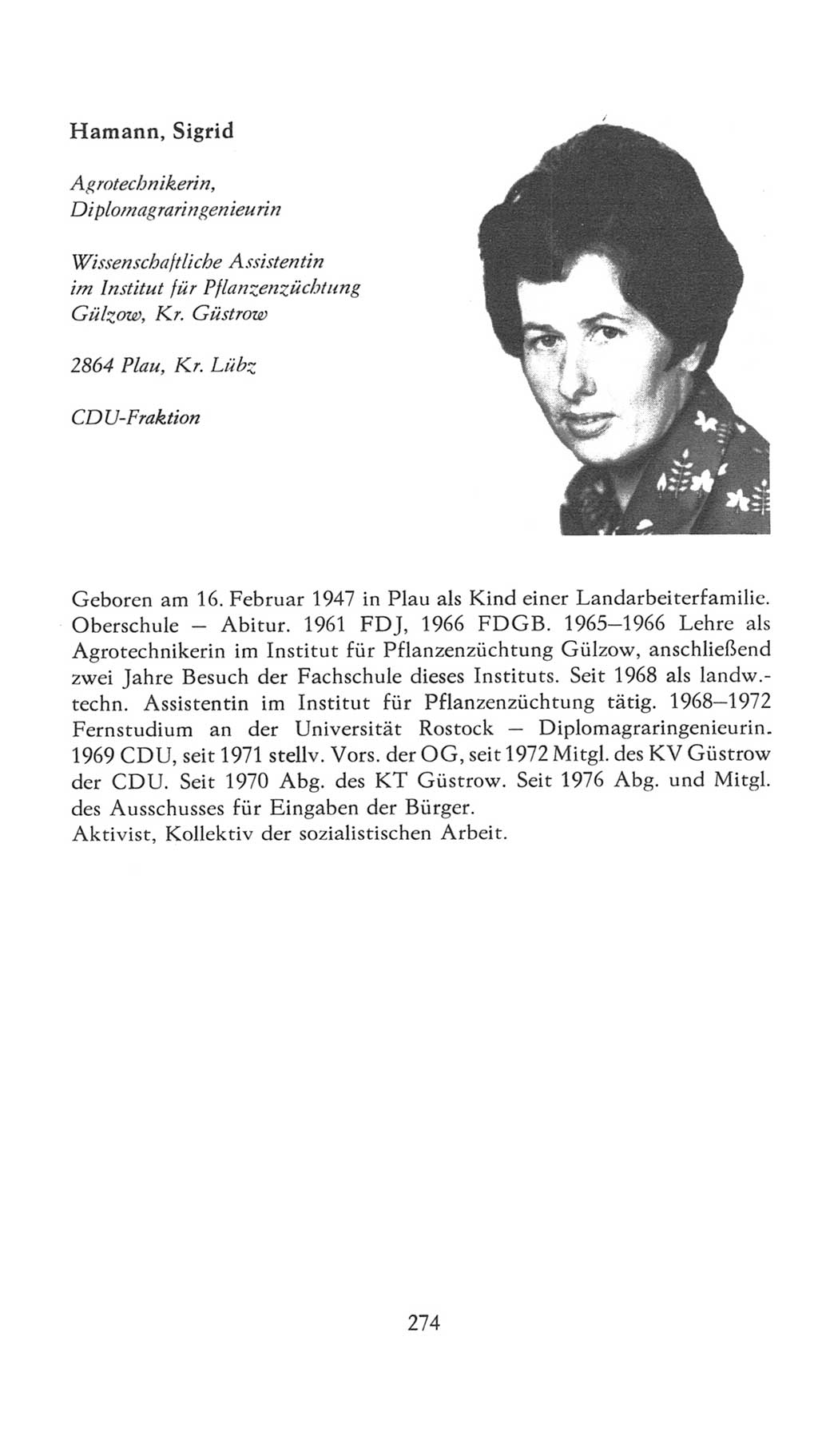 Volkskammer (VK) der Deutschen Demokratischen Republik (DDR), 7. Wahlperiode 1976-1981, Seite 274 (VK. DDR 7. WP. 1976-1981, S. 274)