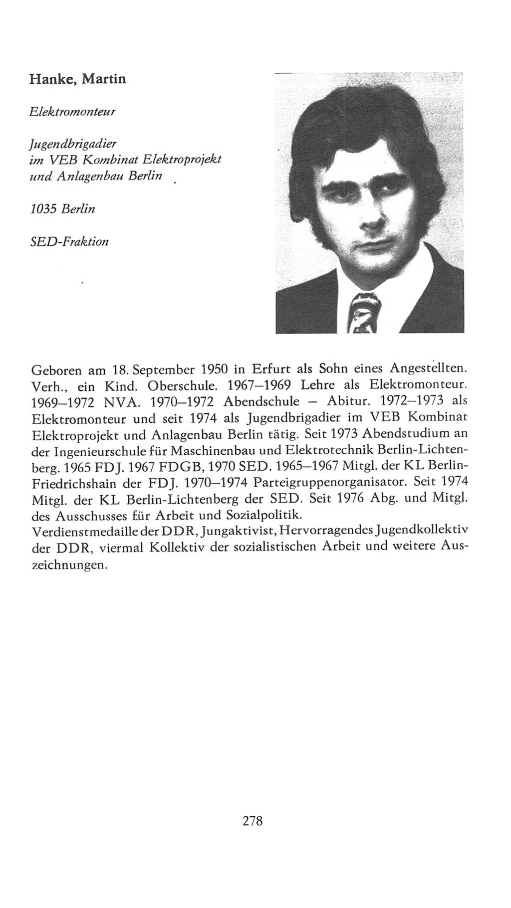 Volkskammer (VK) der Deutschen Demokratischen Republik (DDR), 7. Wahlperiode 1976-1981, Seite 278 (VK. DDR 7. WP. 1976-1981, S. 278)