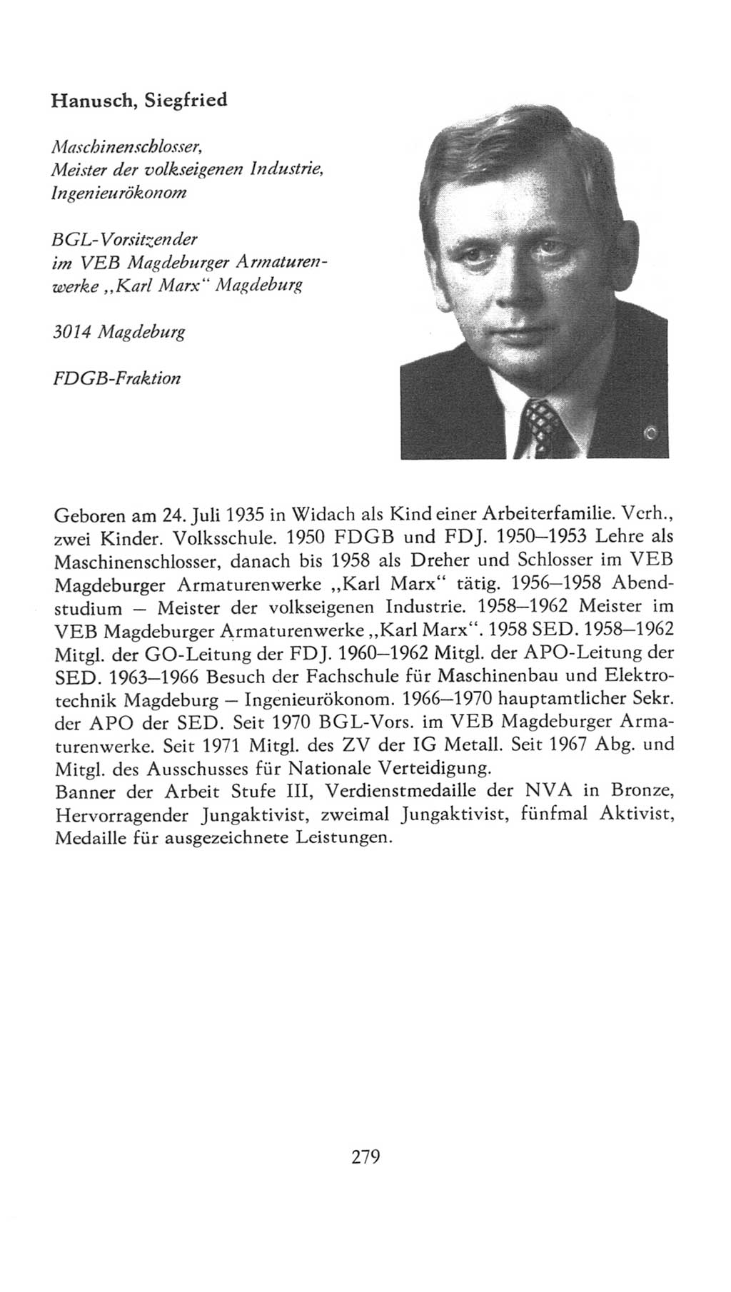 Volkskammer (VK) der Deutschen Demokratischen Republik (DDR), 7. Wahlperiode 1976-1981, Seite 279 (VK. DDR 7. WP. 1976-1981, S. 279)